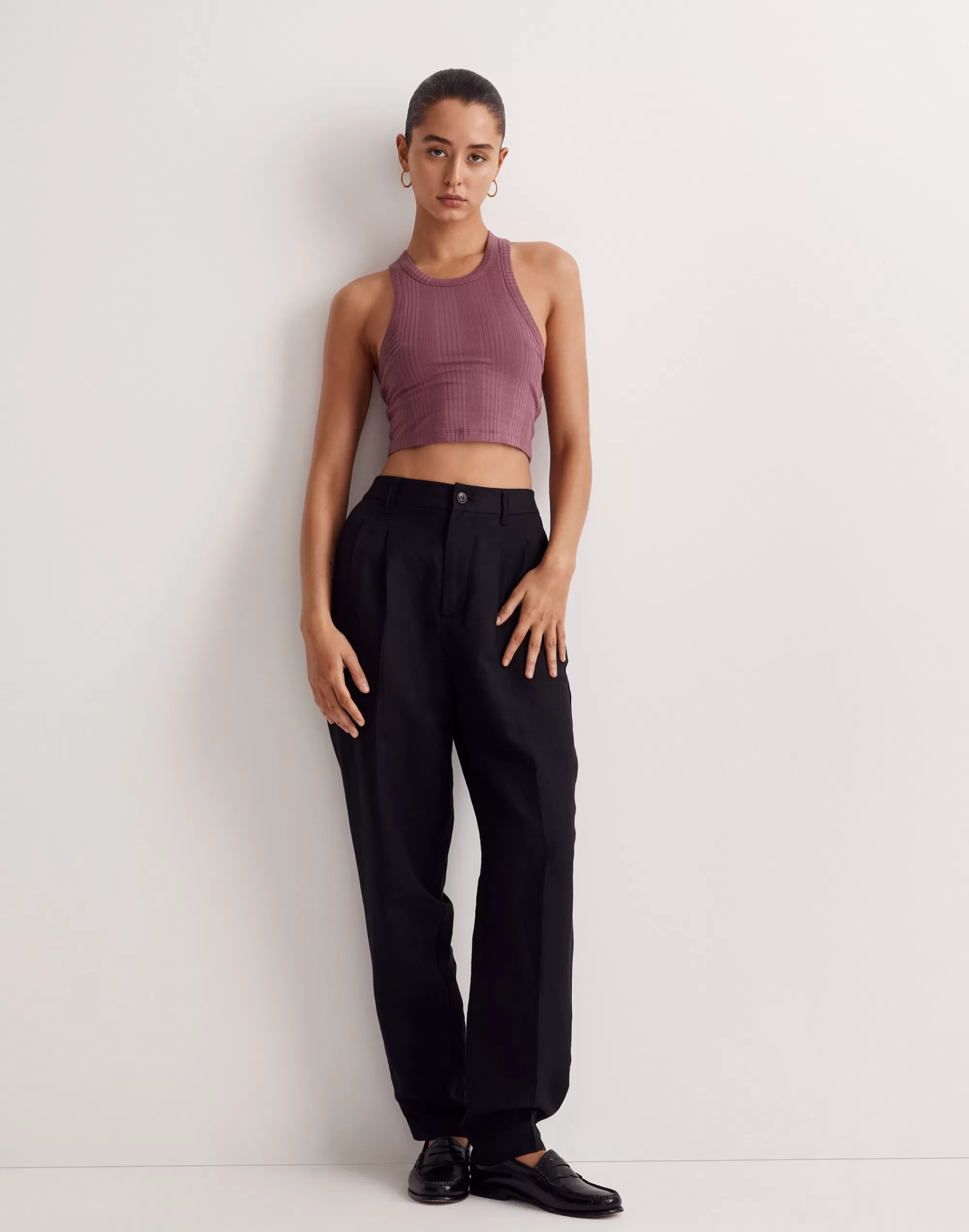 Madewell Activewear>Mwl Variegated Rib Tank Pressed Grape