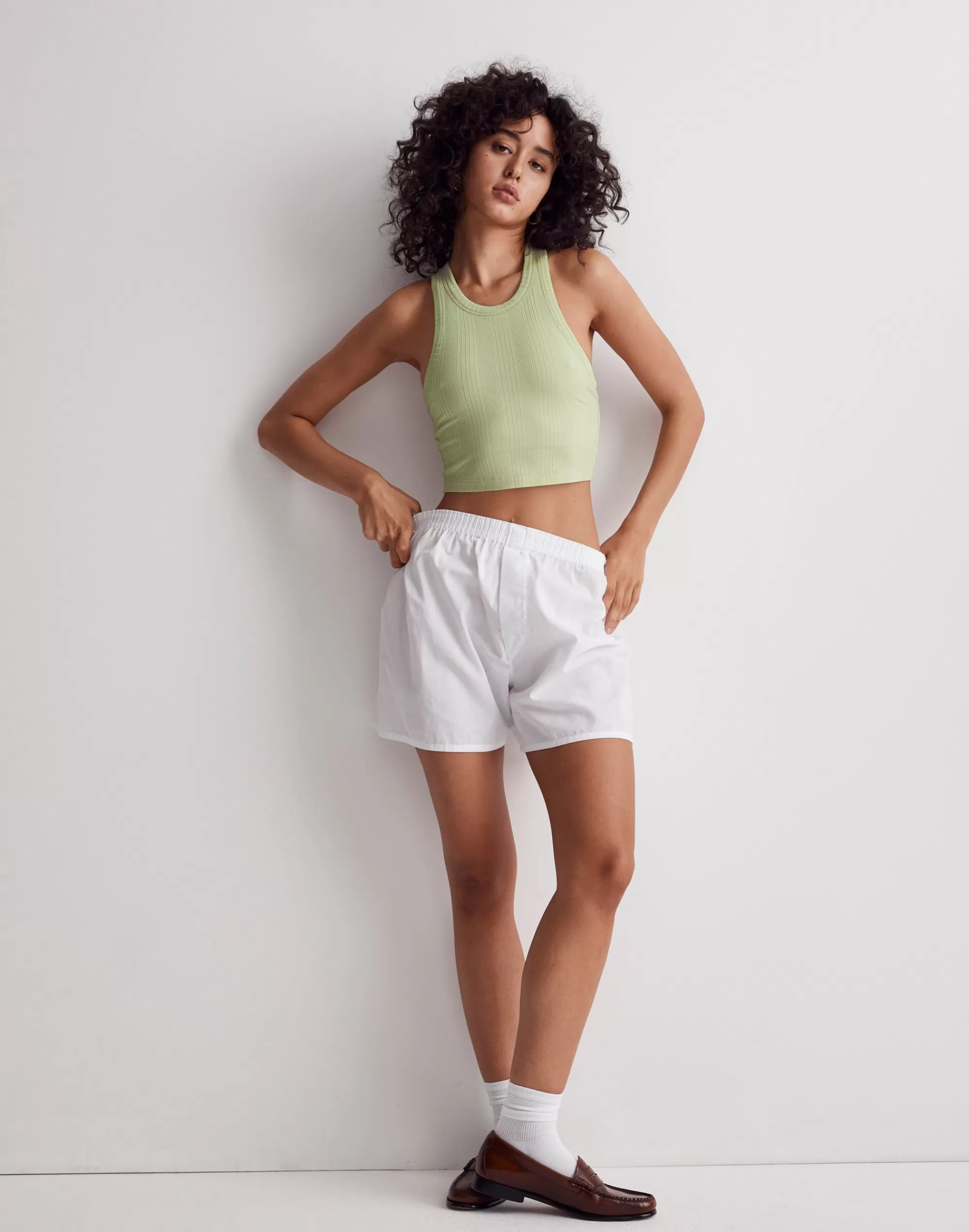 Madewell Activewear>Mwl Variegated Rib Tank Faded Seagrass