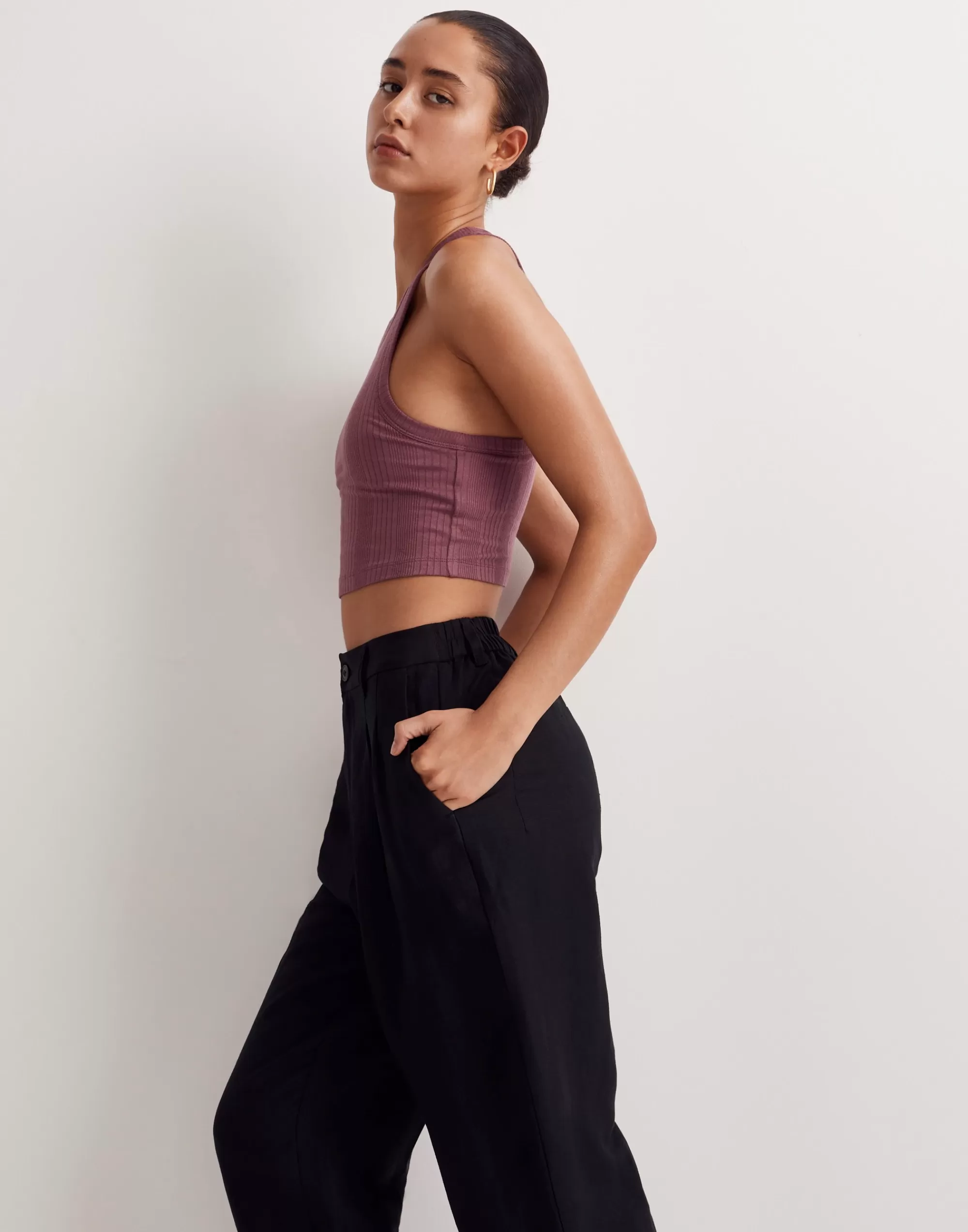 Madewell Activewear>Mwl Variegated Rib Tank Pressed Grape