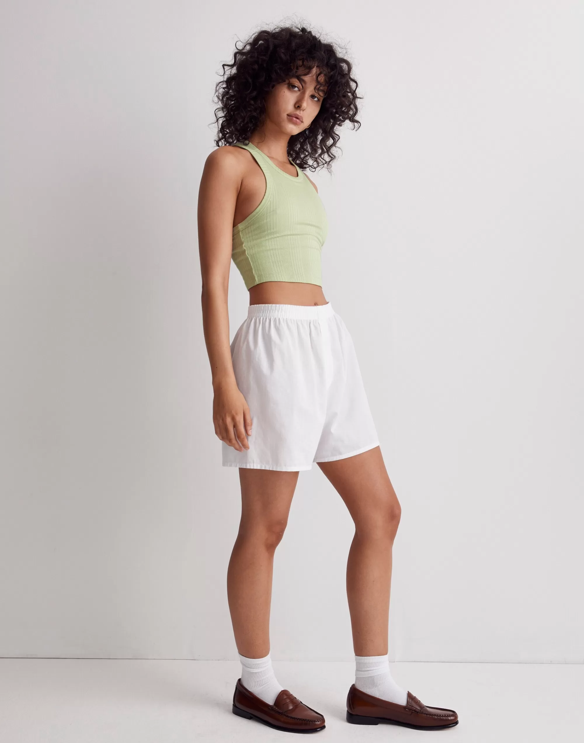 Madewell Activewear>Mwl Variegated Rib Tank Faded Seagrass