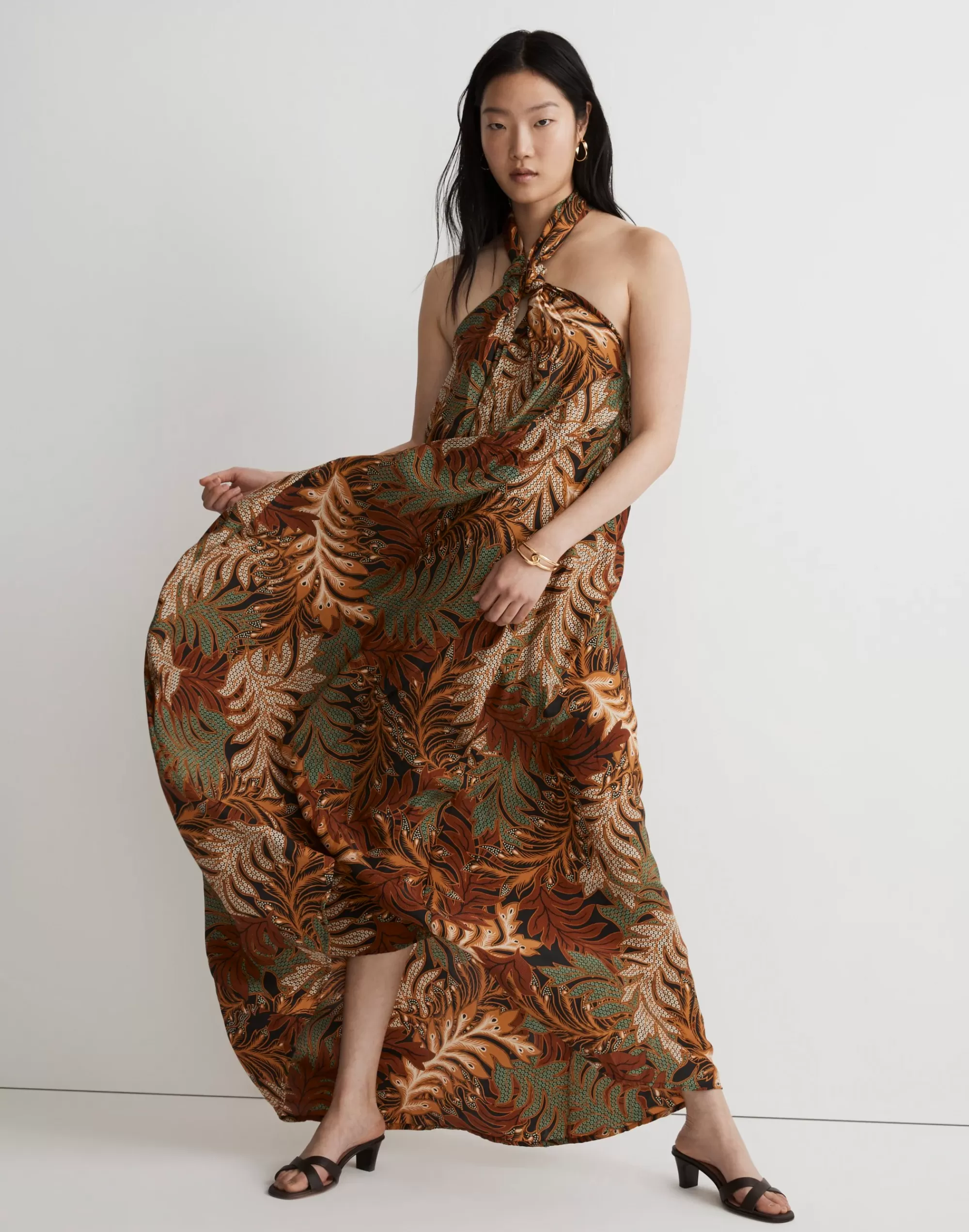 Madewell Dresses>Natalie Martin Astrid Maxi Dress Jungle Print In Moss Green