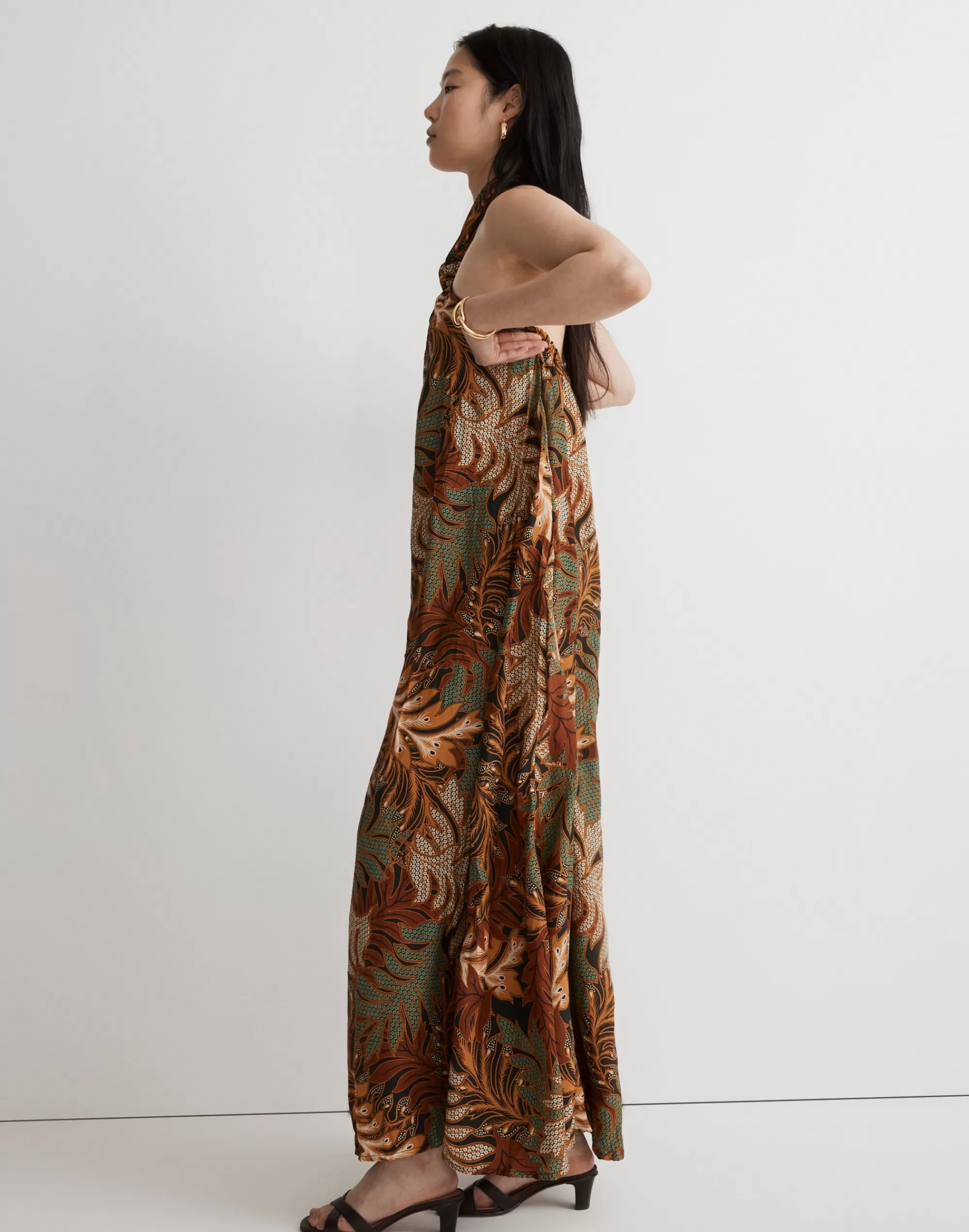 Madewell Dresses>Natalie Martin Astrid Maxi Dress Jungle Print In Moss Green