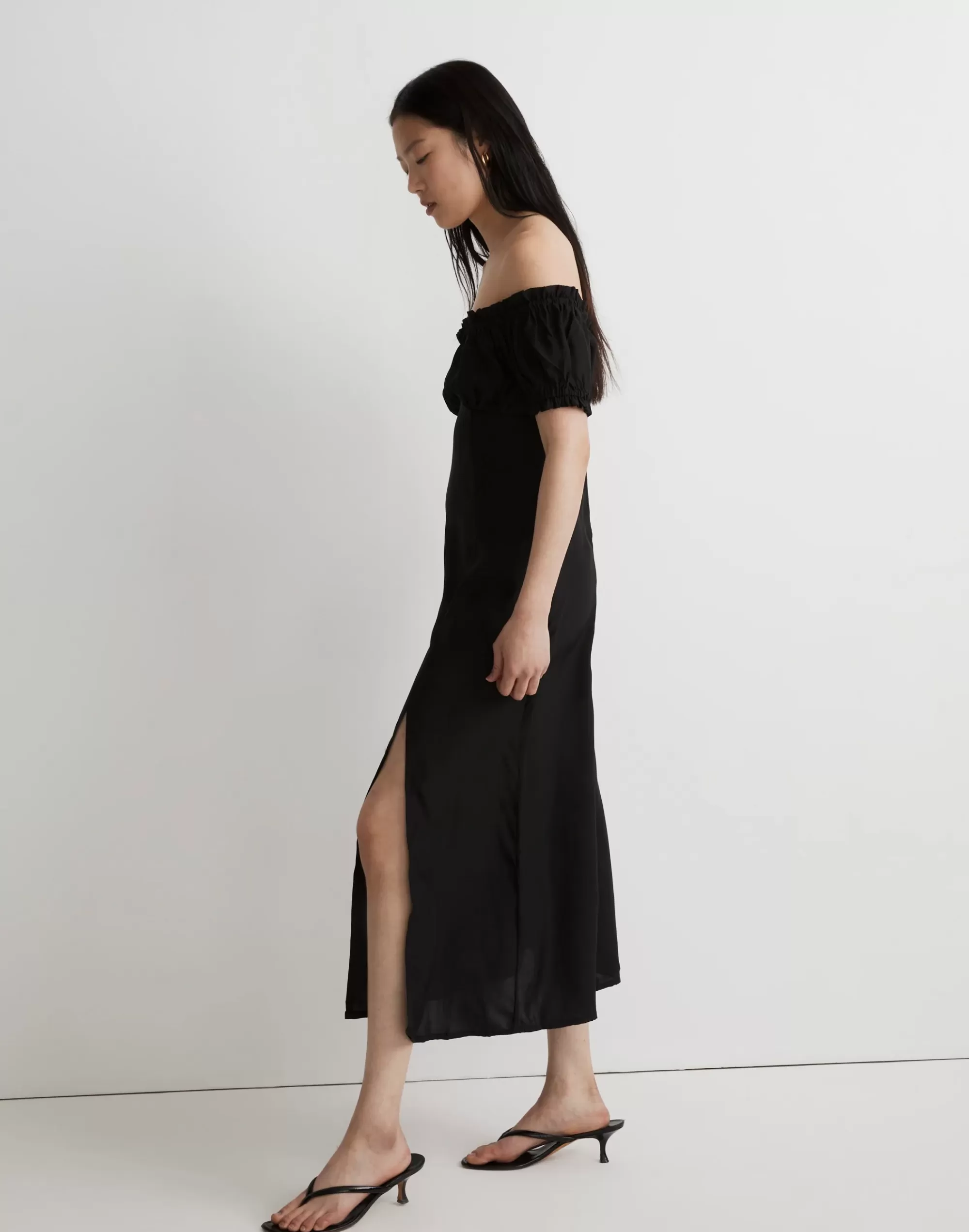 Madewell Dresses>Natalie Martin Charlotte Maxi Dress Black Silk