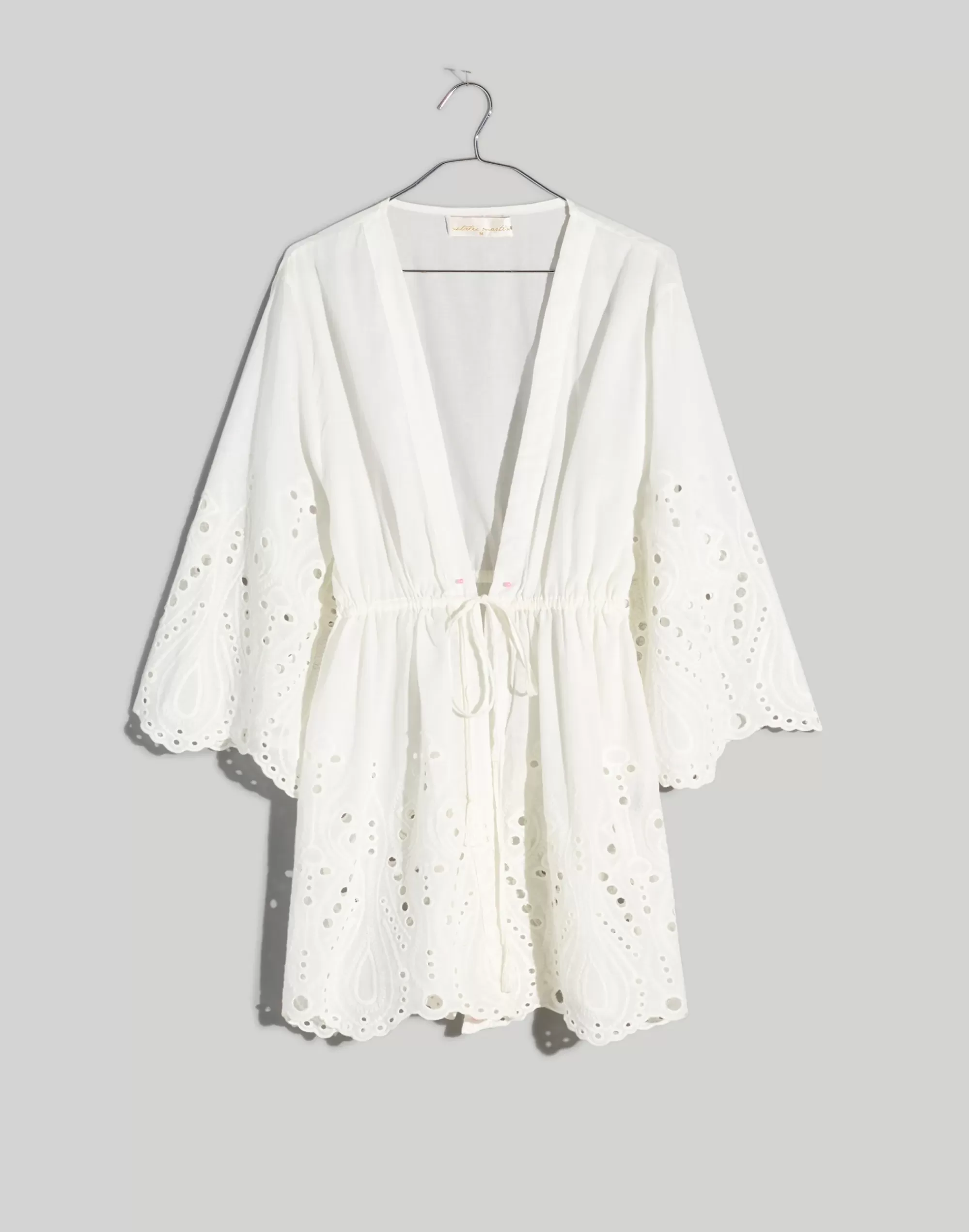 Madewell Swim>Natalie Martin Embroidered Ivy Cover-Up Wrap Dress Salt