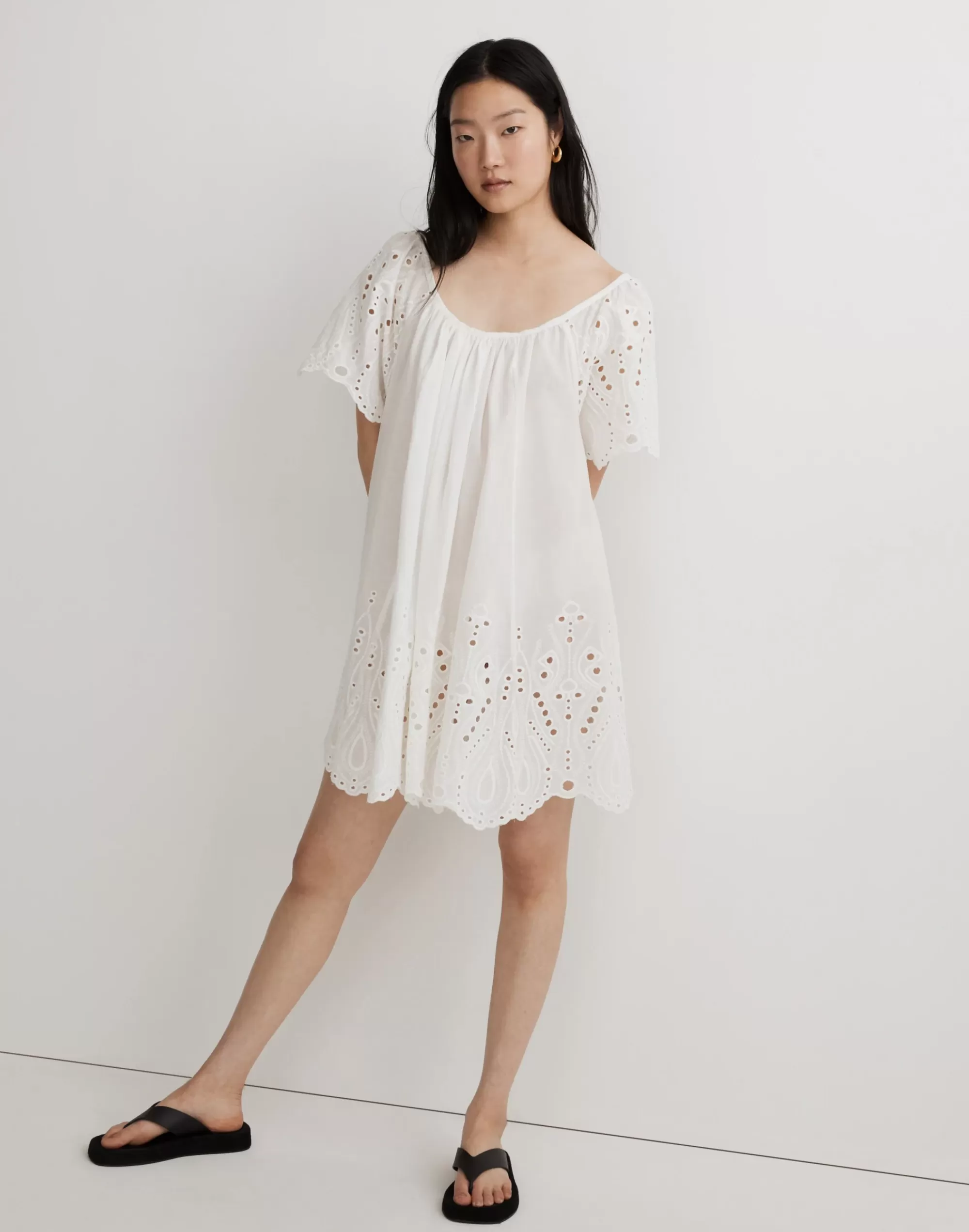 Madewell Dresses>Natalie Martin Embroidered Marina Cover-Up Dress Salt