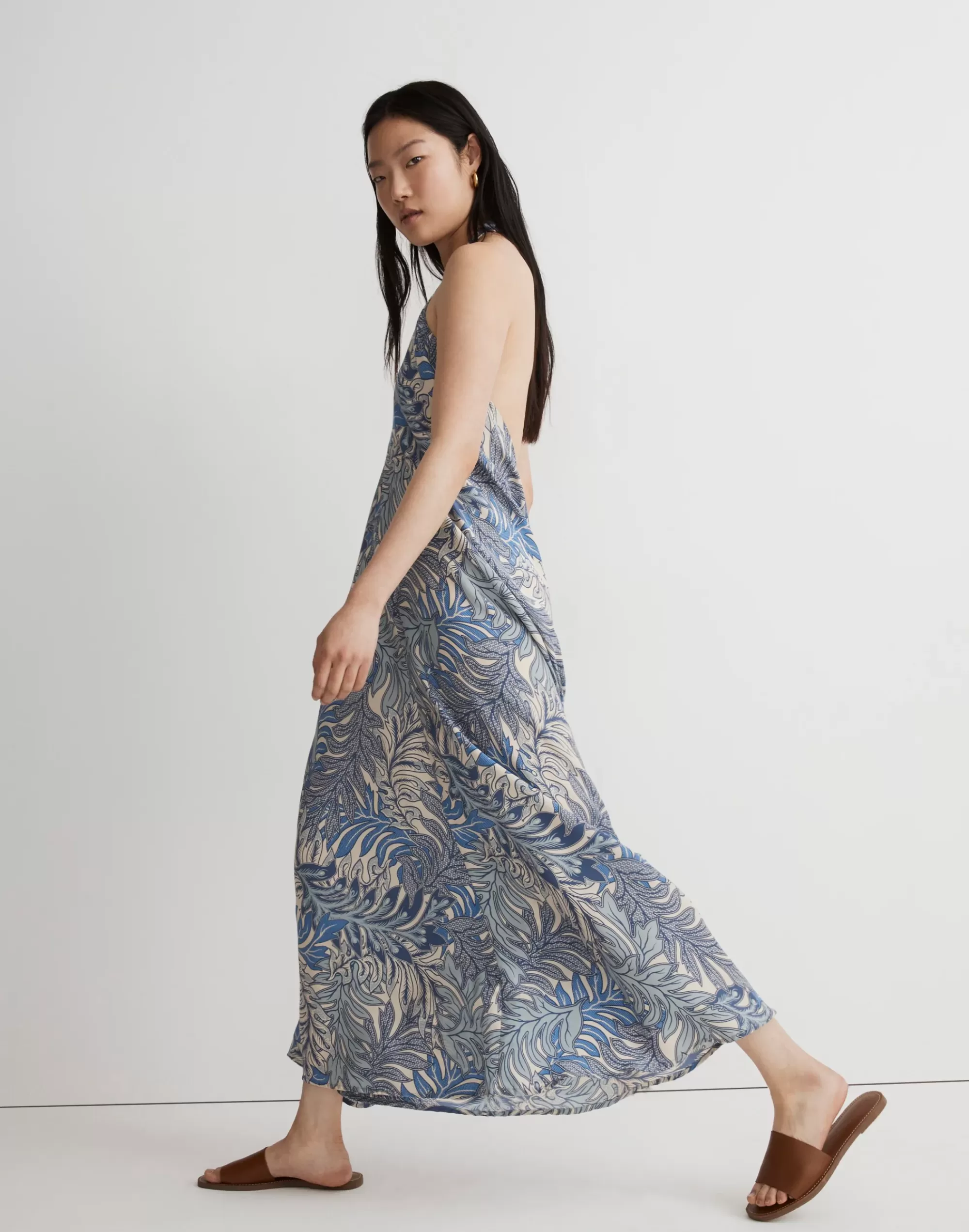 Madewell Dresses>Natalie Martin Lola Maxi Dress Jungle Print In Lake Blue