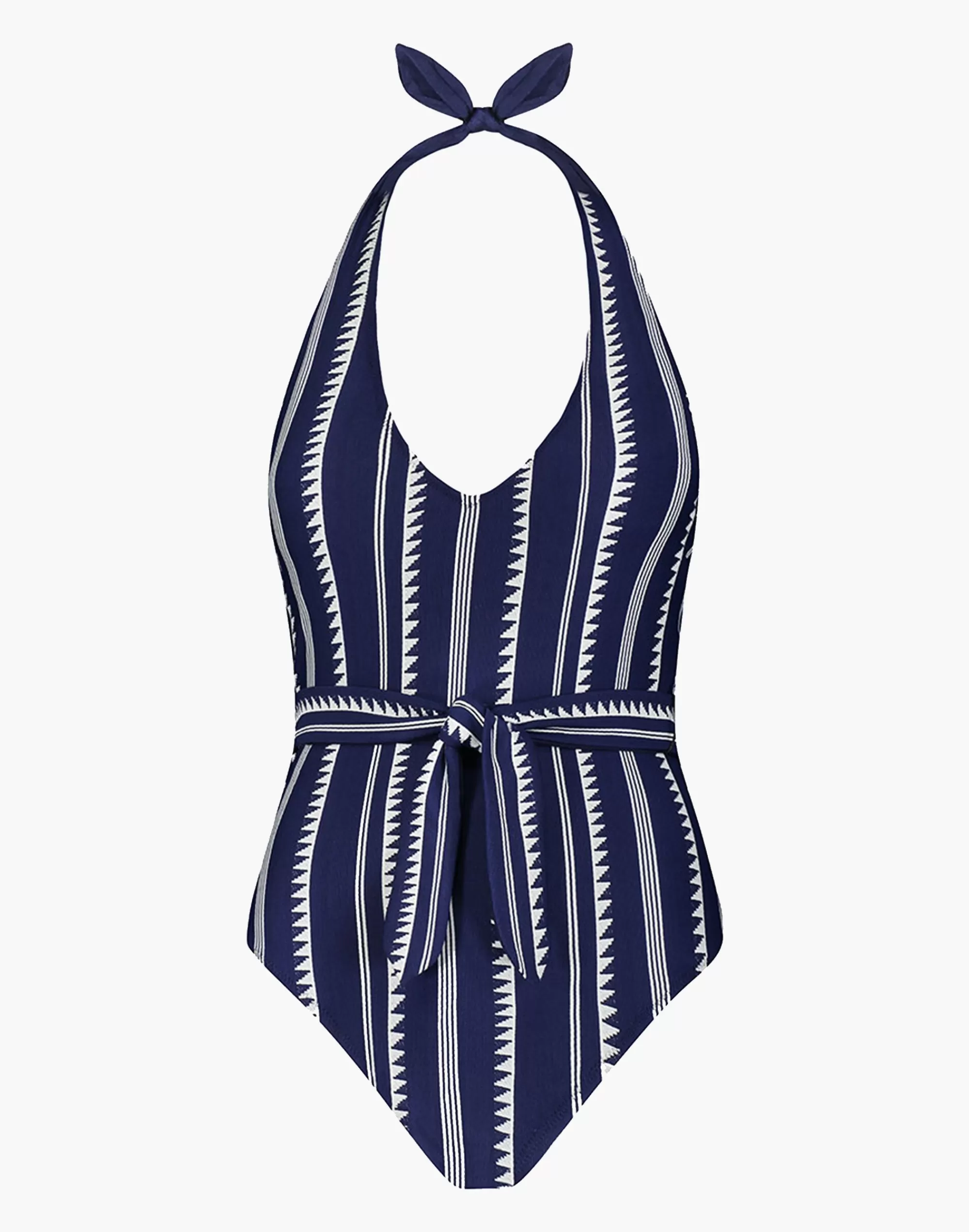 Madewell Swim>Nunu Deep V Belted One Piece Navy