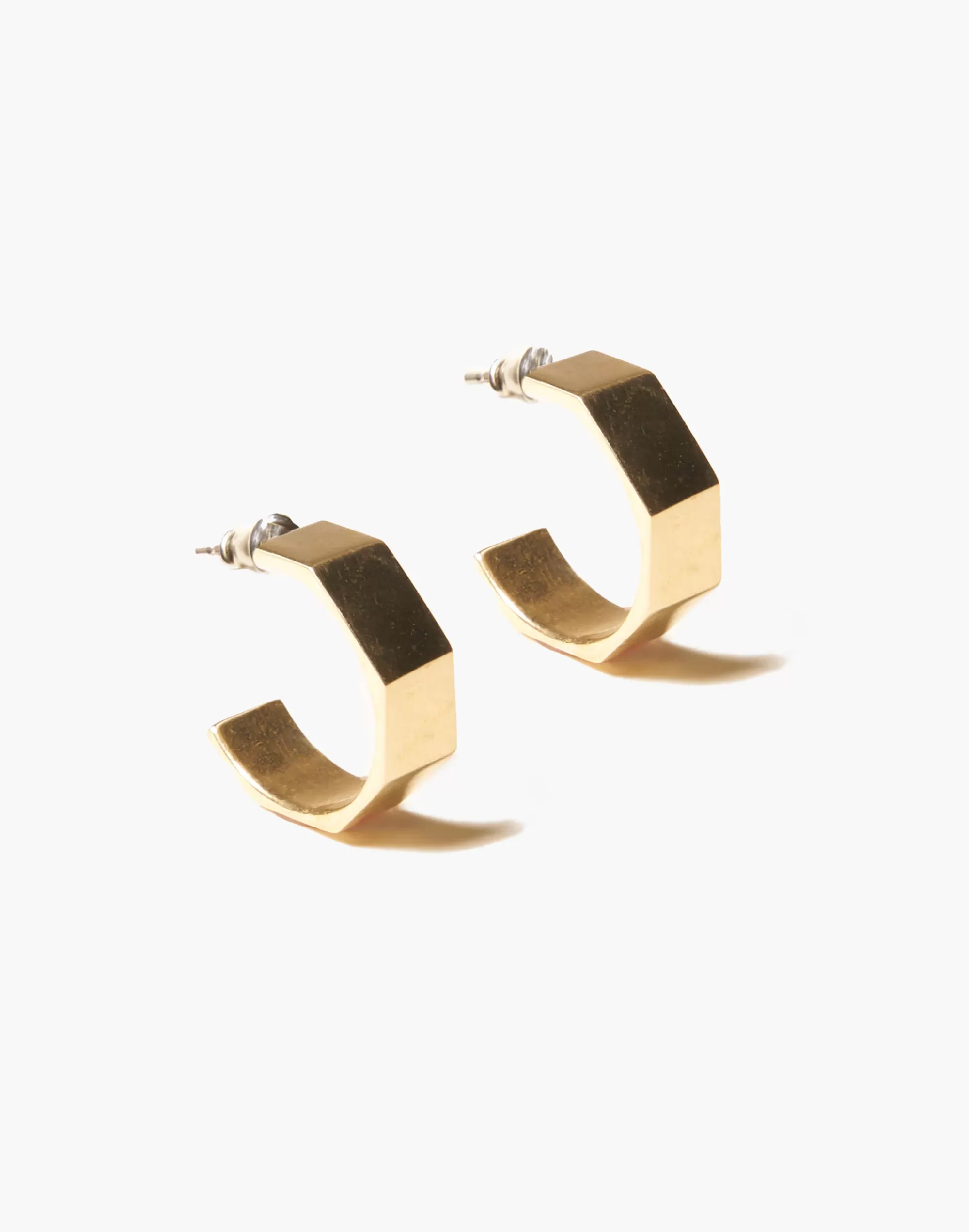 Madewell Earrings>Odette Grande Verrou Hoops Brass