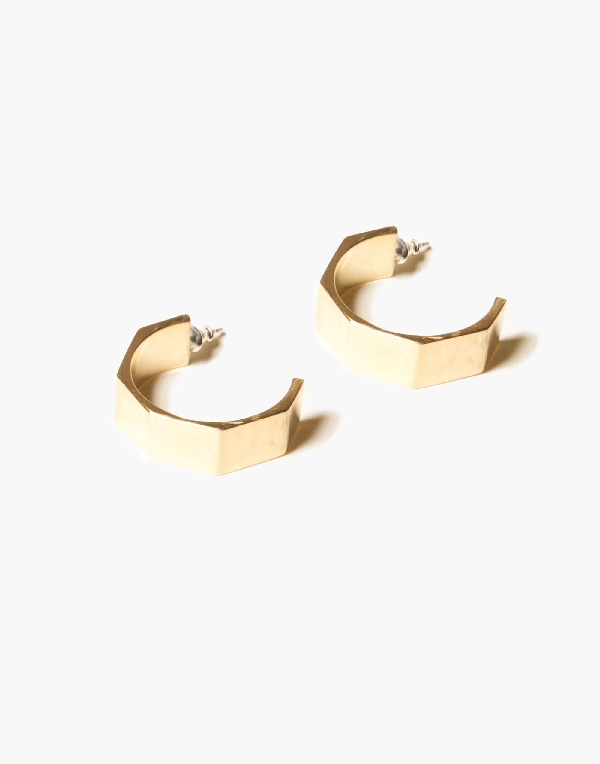 Madewell Earrings>Odette Grande Verrou Hoops Brass