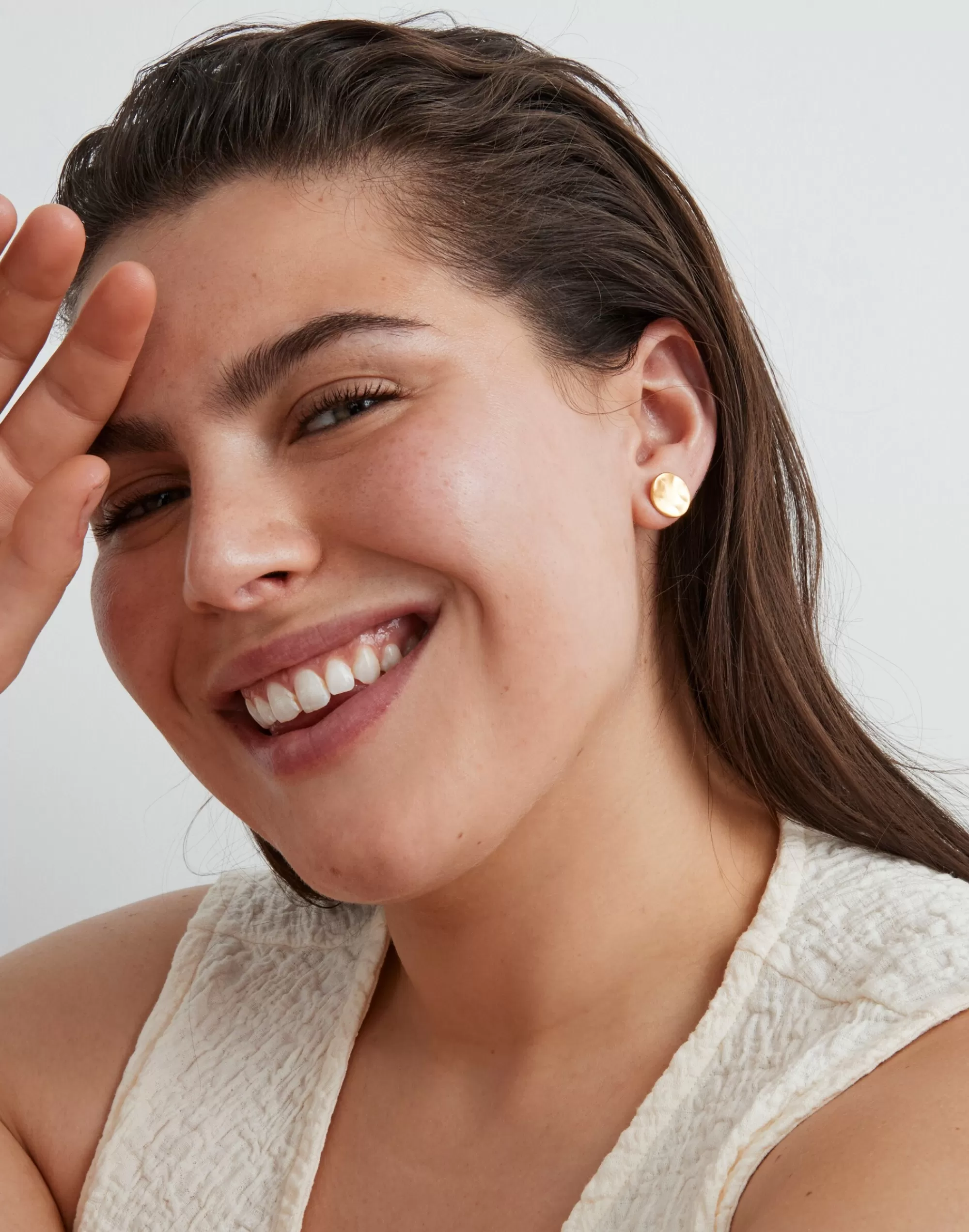 Madewell Earrings>Organic Circle Stud Earrings Vintage Gold