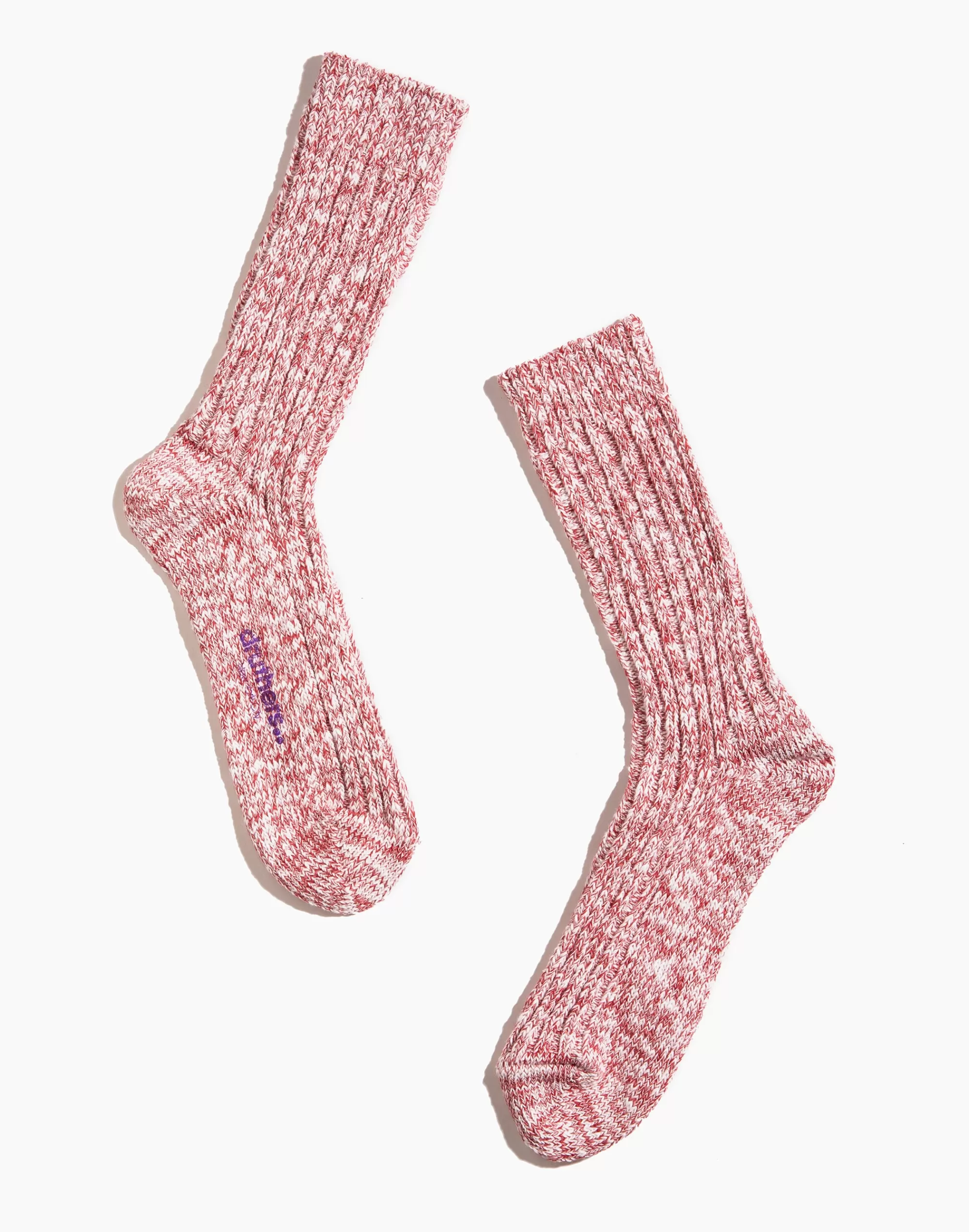 Madewell Socks>Organic Cotton Slub Crew Socks Red Multi