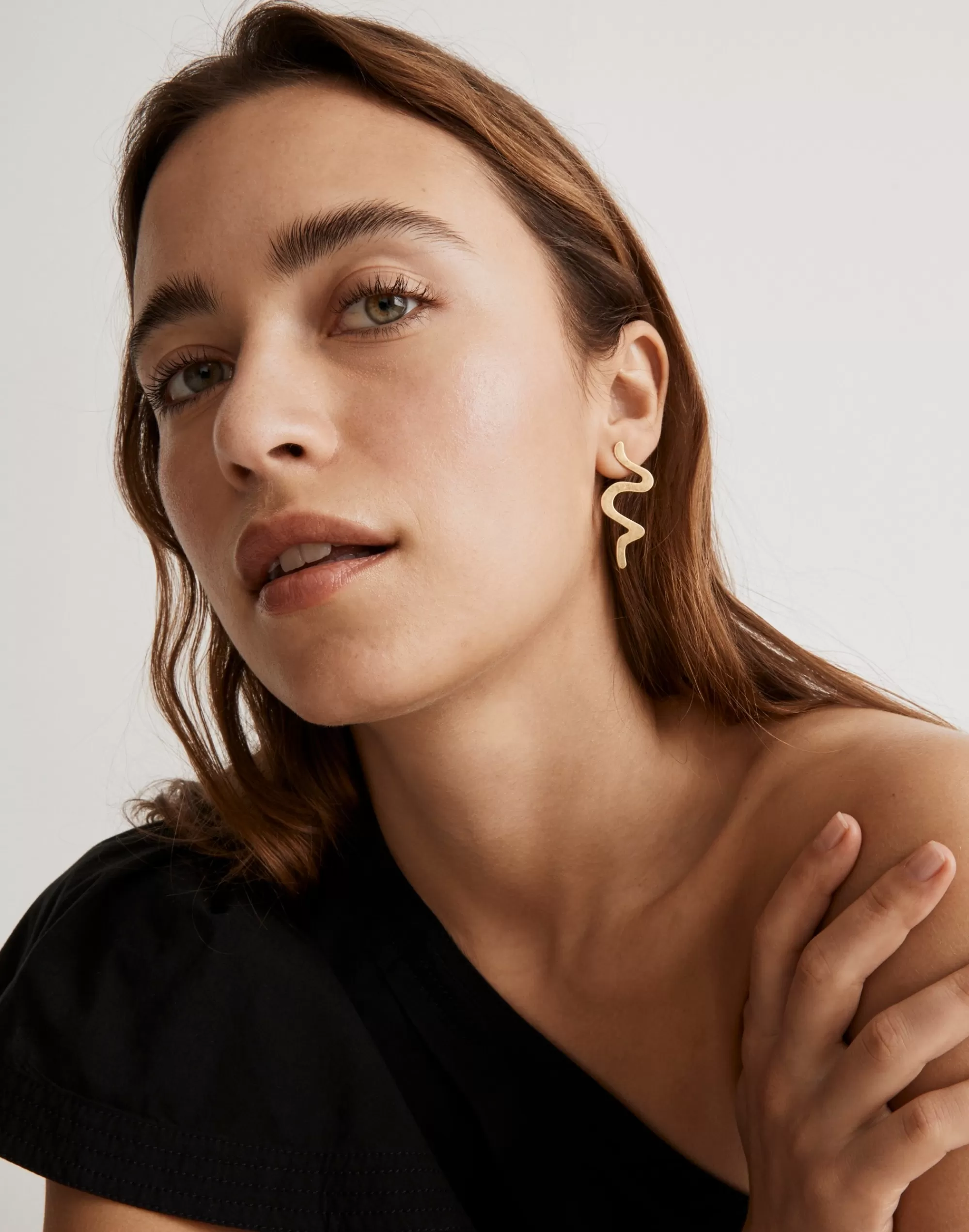 Madewell Earrings>Organic Squiggle Statement Earrings Vintage Gold