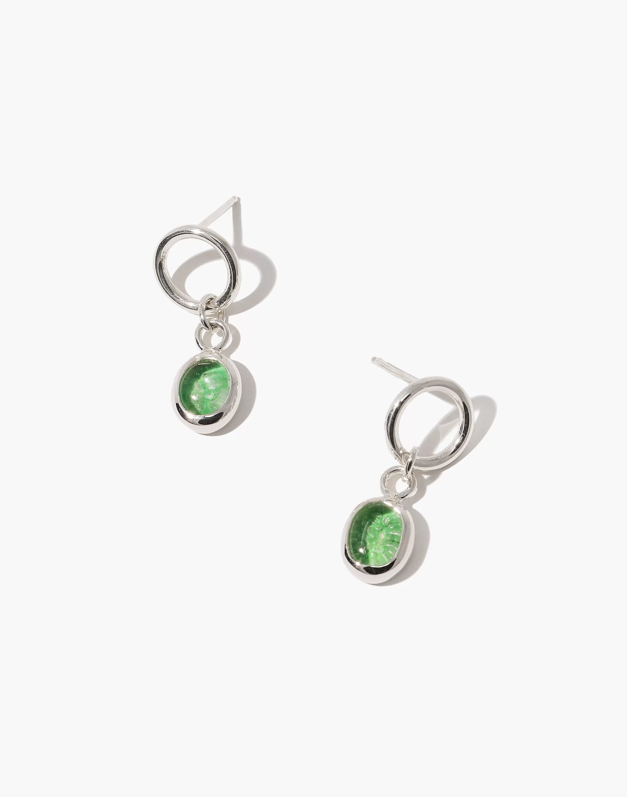 Madewell Earrings>Oval Dangling Earrings Light Green