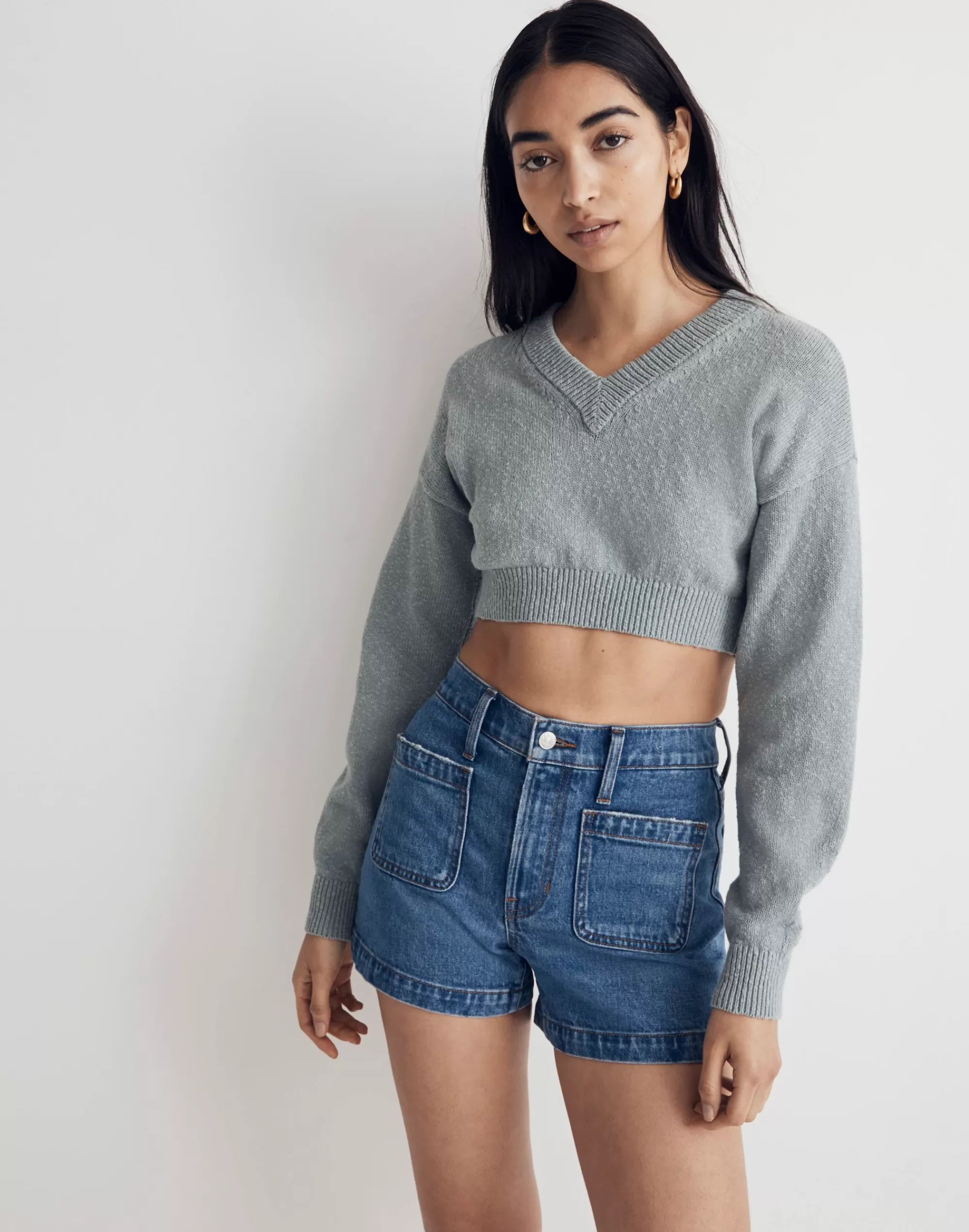 Madewell Perfect Jean Shorts>Patch-Pocket Denim Shorts In Earlwood Wash