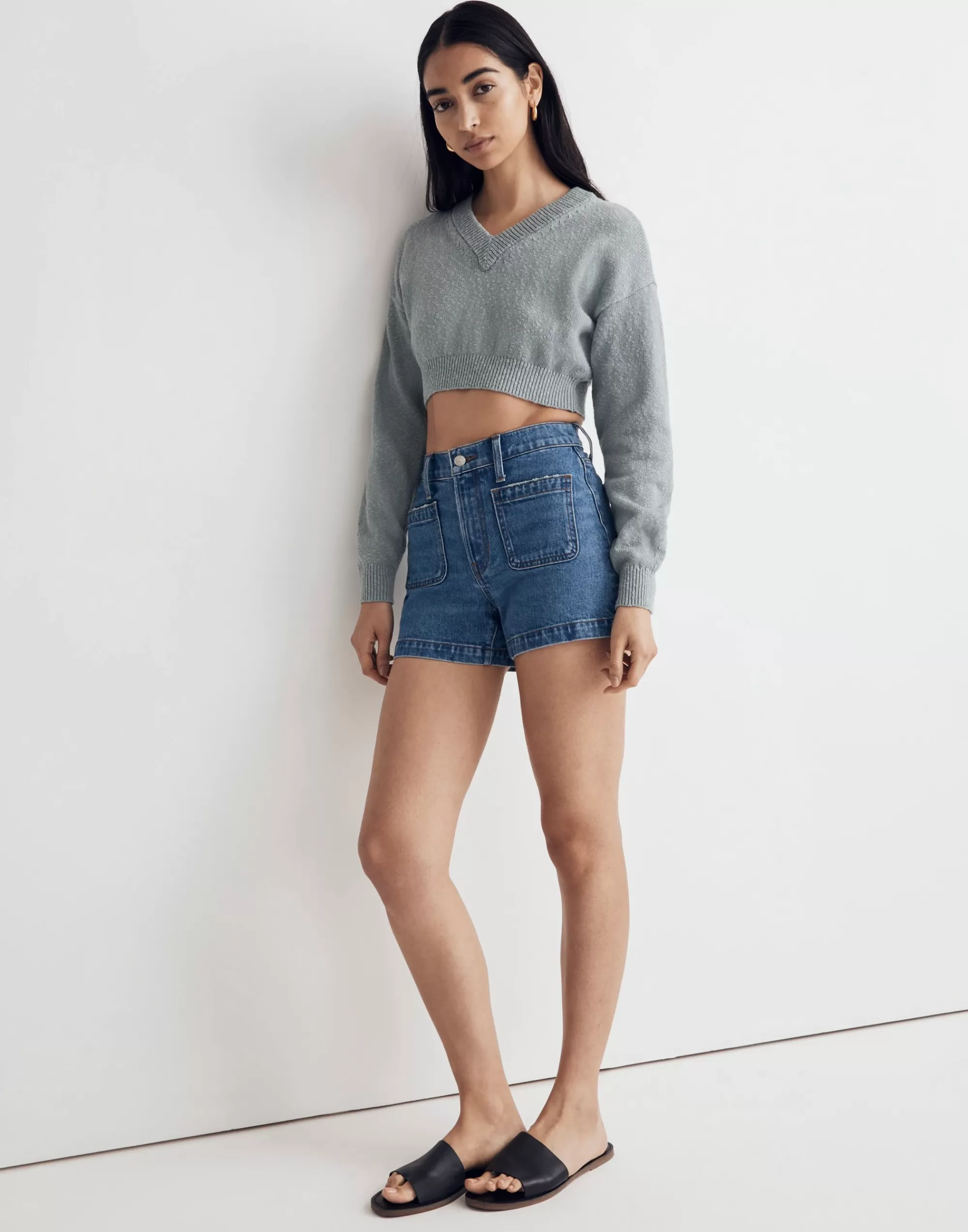 Madewell Perfect Jean Shorts>Patch-Pocket Denim Shorts In Earlwood Wash