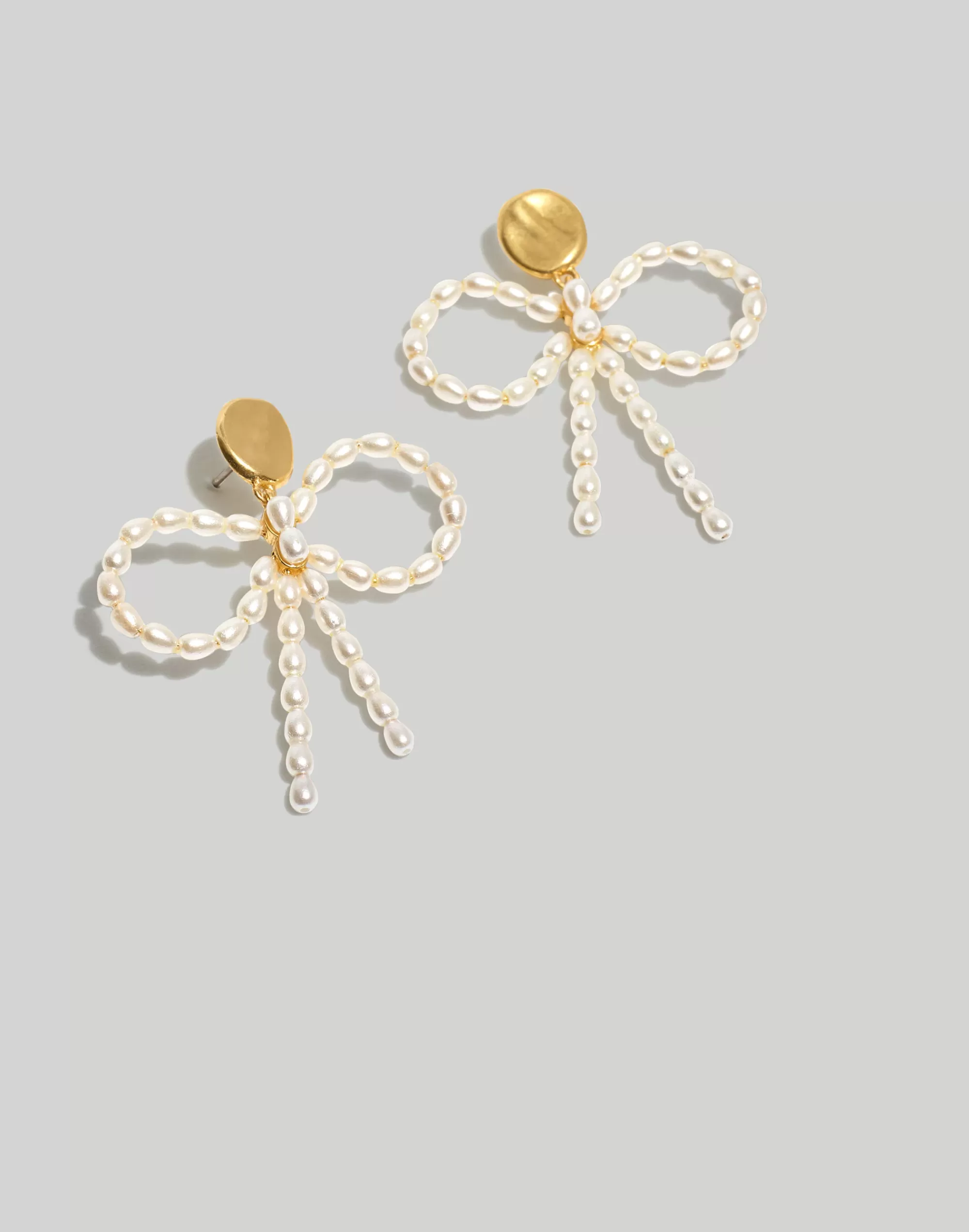 Madewell Earrings>Pearl Bow Statement Earrings Freshwater Pearl