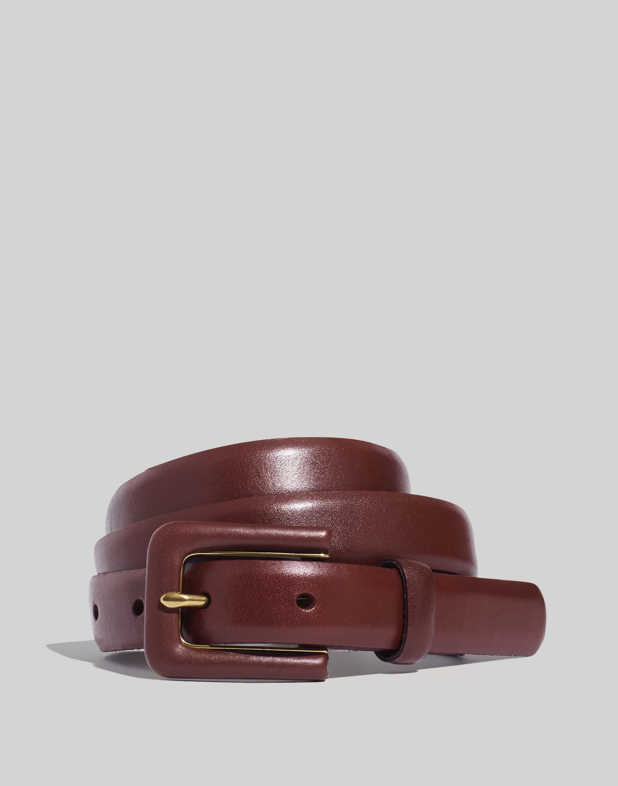 Madewell Belts>Pebbled Leather Covered Buckle Belt Soft Mahogany