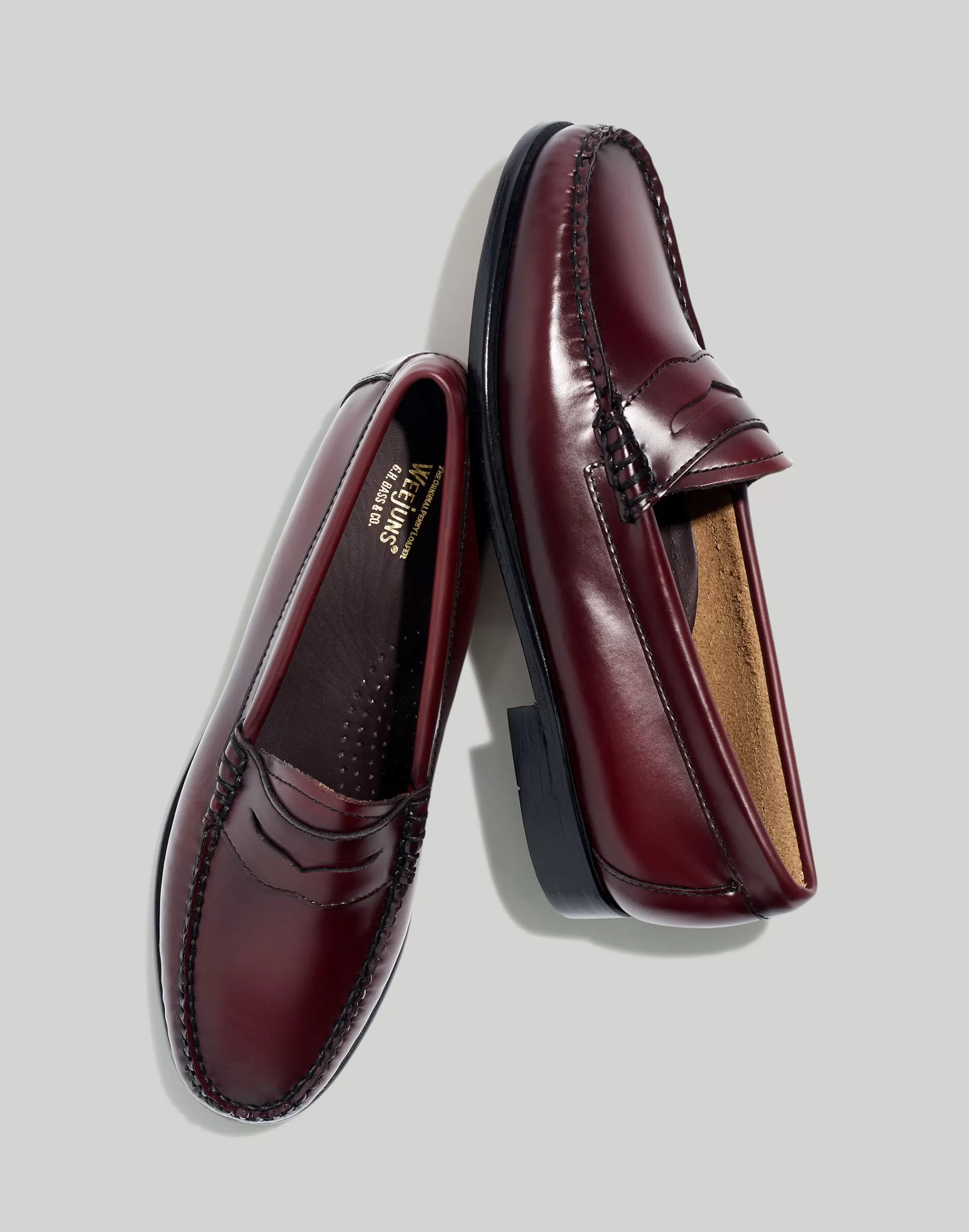 Madewell Flats>Penny Loafers Burgundy