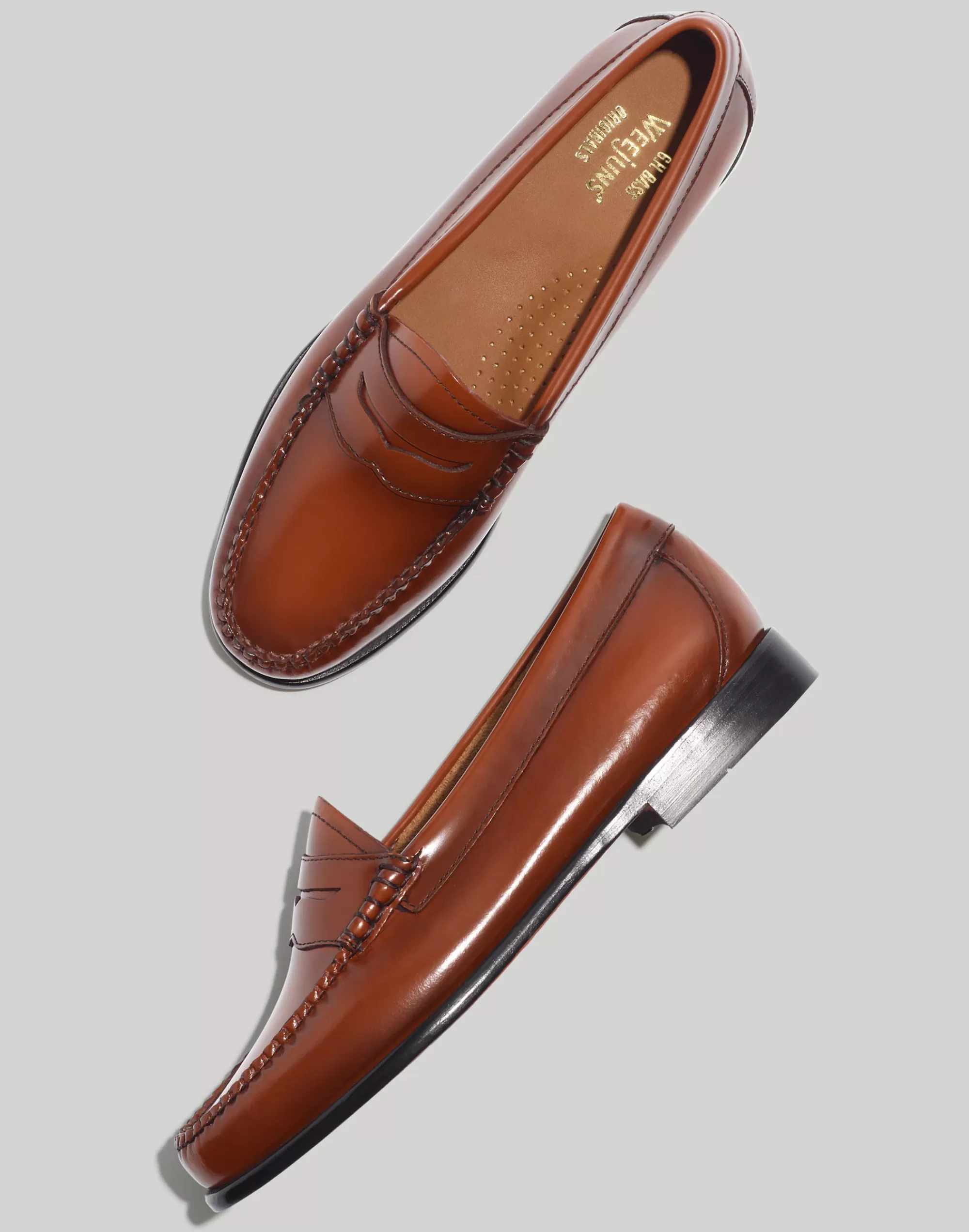 Madewell Flats>Penny Loafers Cognac