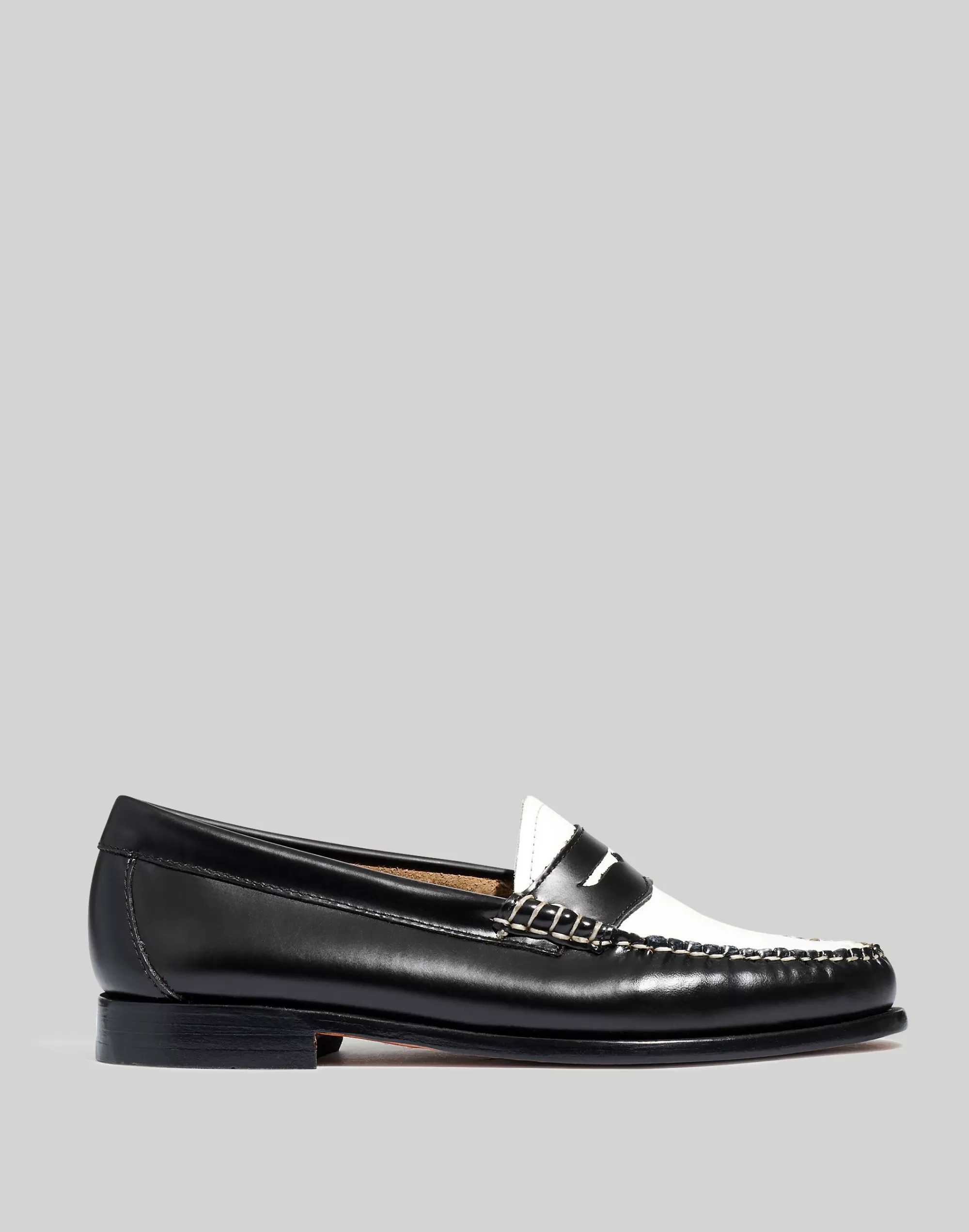 Madewell Flats>Penny Loafers Black/White