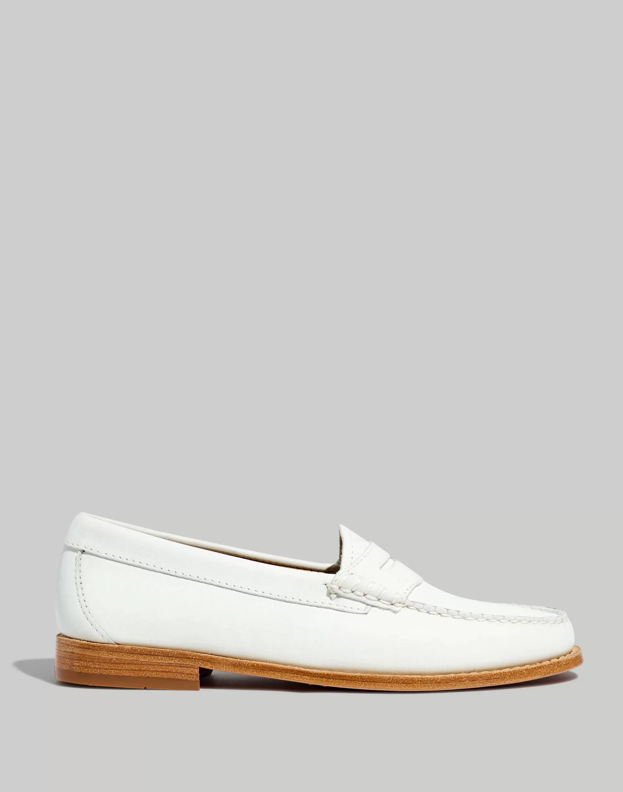 Madewell Flats>Penny Loafers White Soft Calf