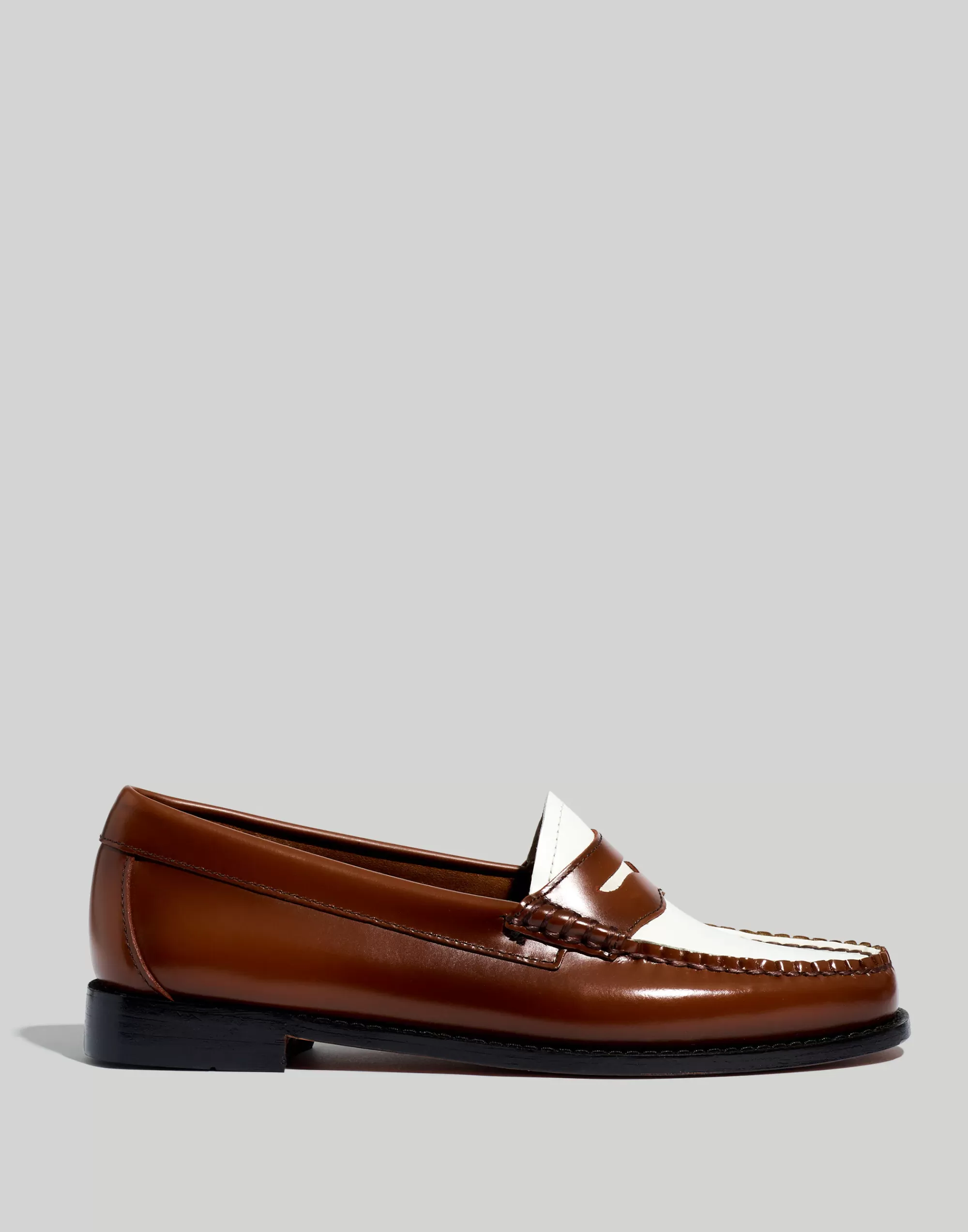 Madewell Flats>Penny Loafers Tan And White