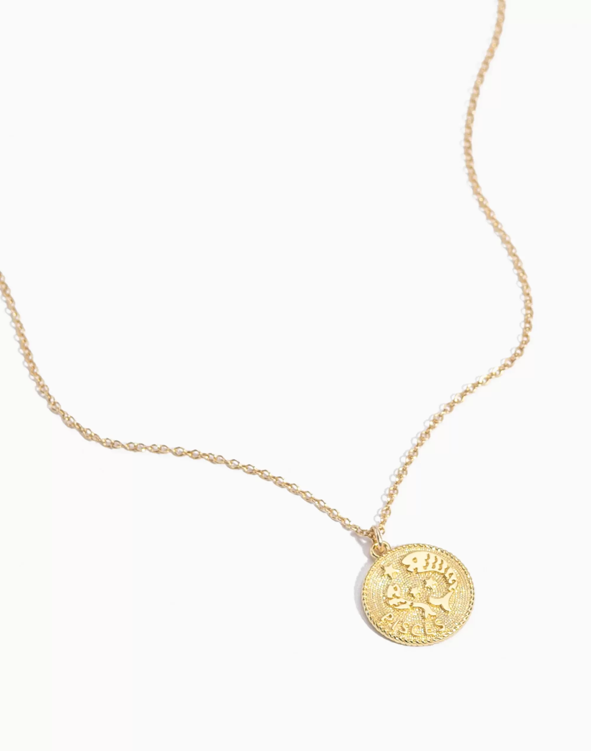 Madewell Necklaces>Pisces Zodiac Necklace Gold