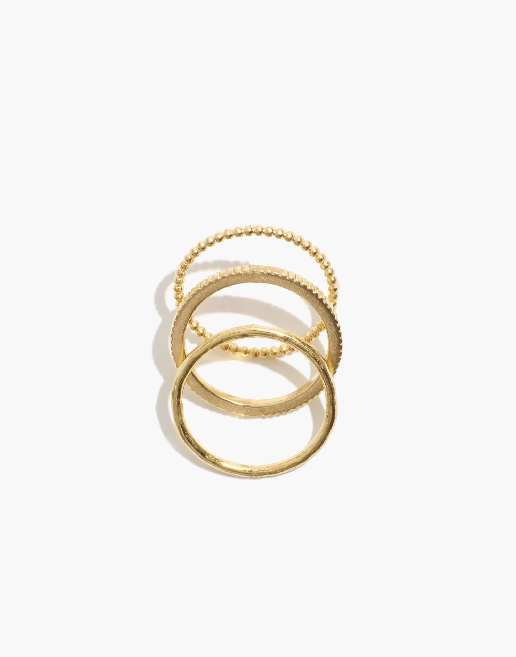 Madewell Rings>-Plated Minimal Ring Set Gold