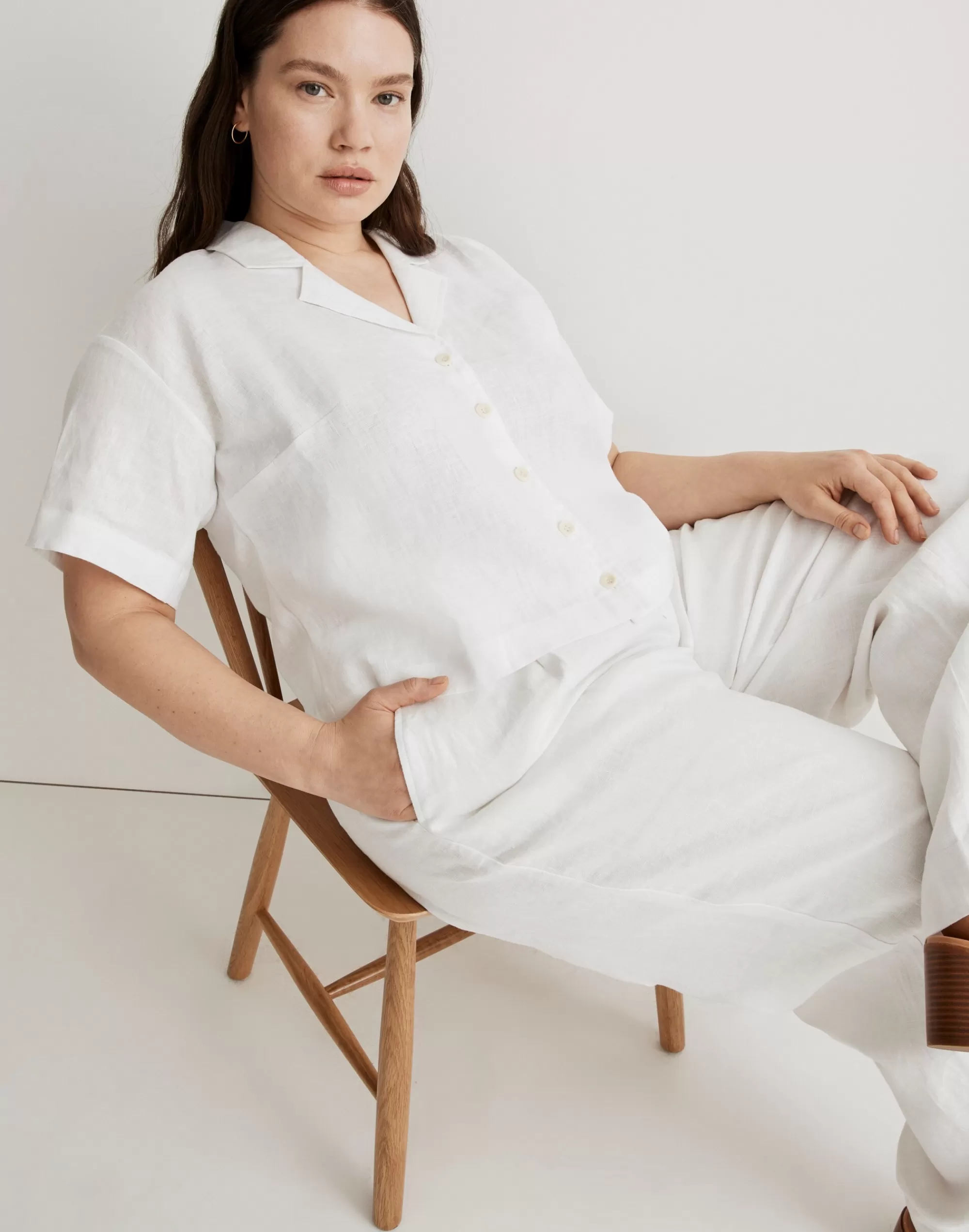 Madewell Tops & Shirts>Plus 100% Linen Resort Shirt Eyelet White