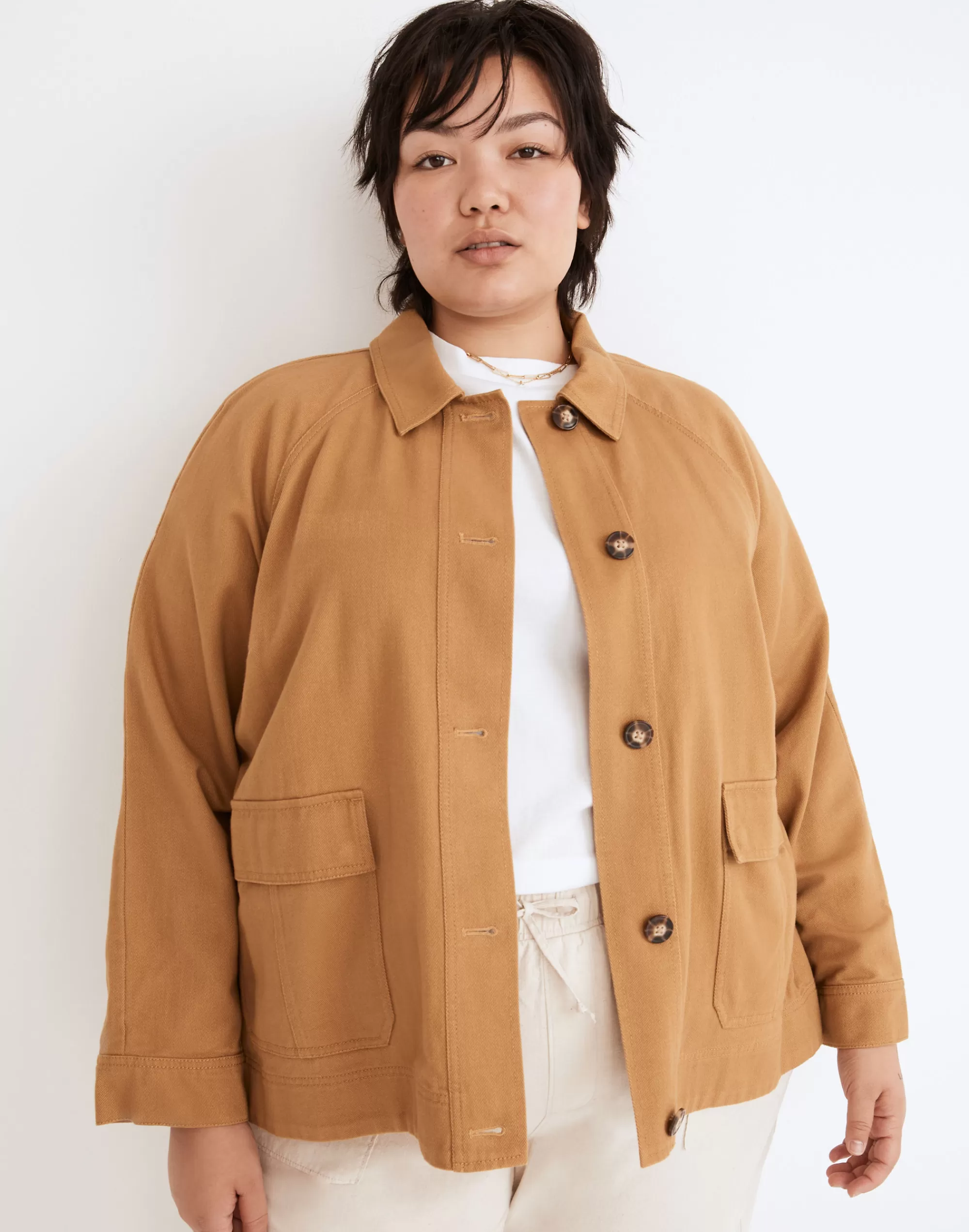 Madewell Jackets>Plus Bankford Swing Chore Jacket Sahara Sand