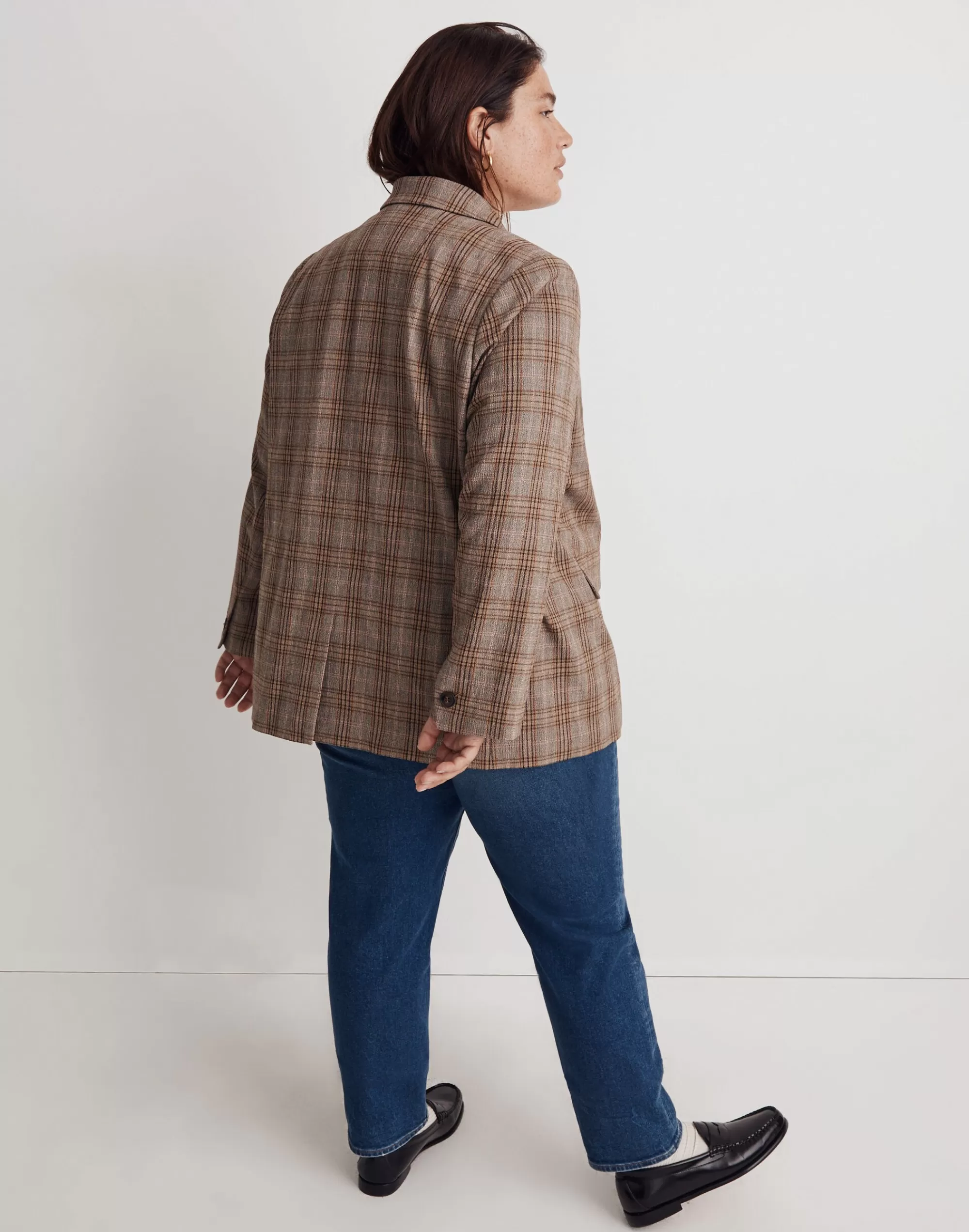 Madewell Jackets>Plus Caldwell Double-Breasted Blazer In Wardlow Plaid Ivan Tartan Plaid