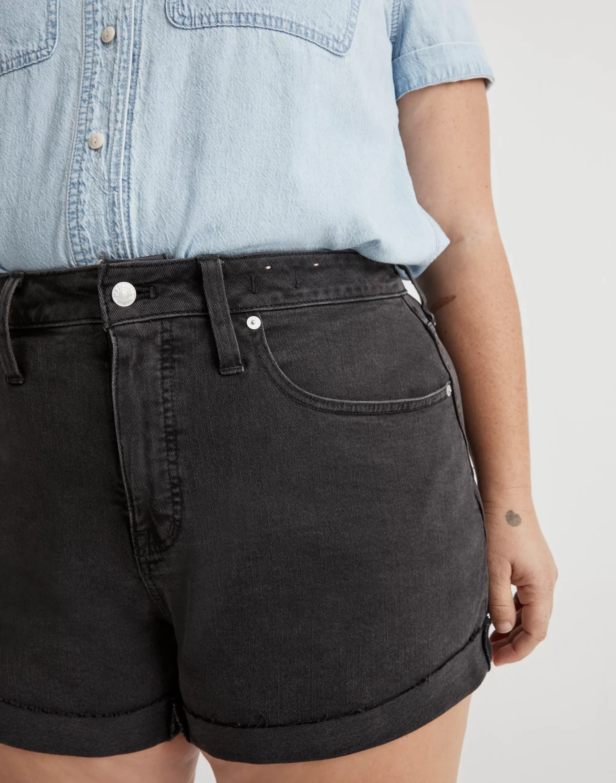 Madewell Curvy Shorts>Plus Curvy High-Rise Denim Shorts In Lunar Wash