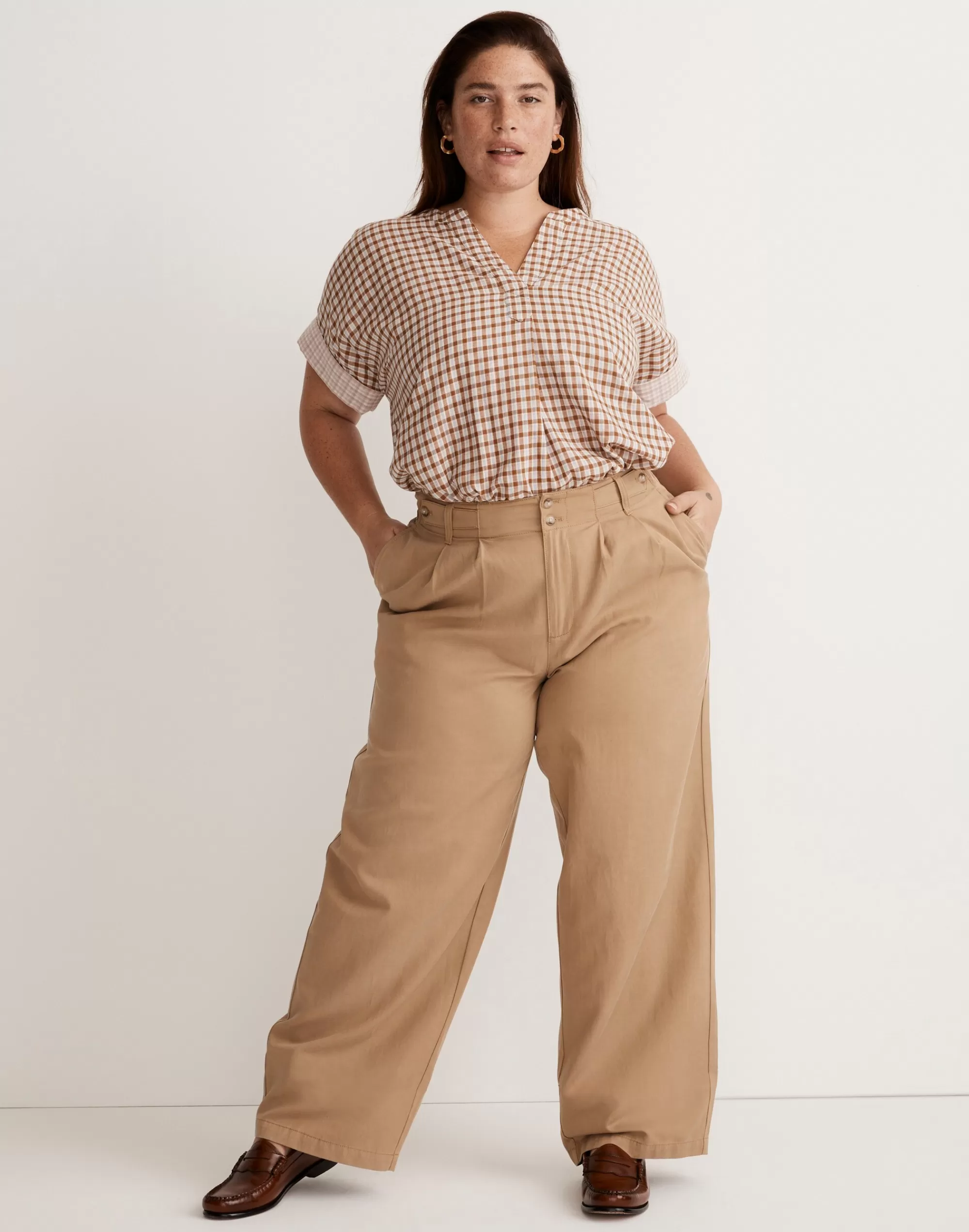 Madewell Tops & Shirts>Plus Double-Faced Lakeline Popover Shirt Sepia