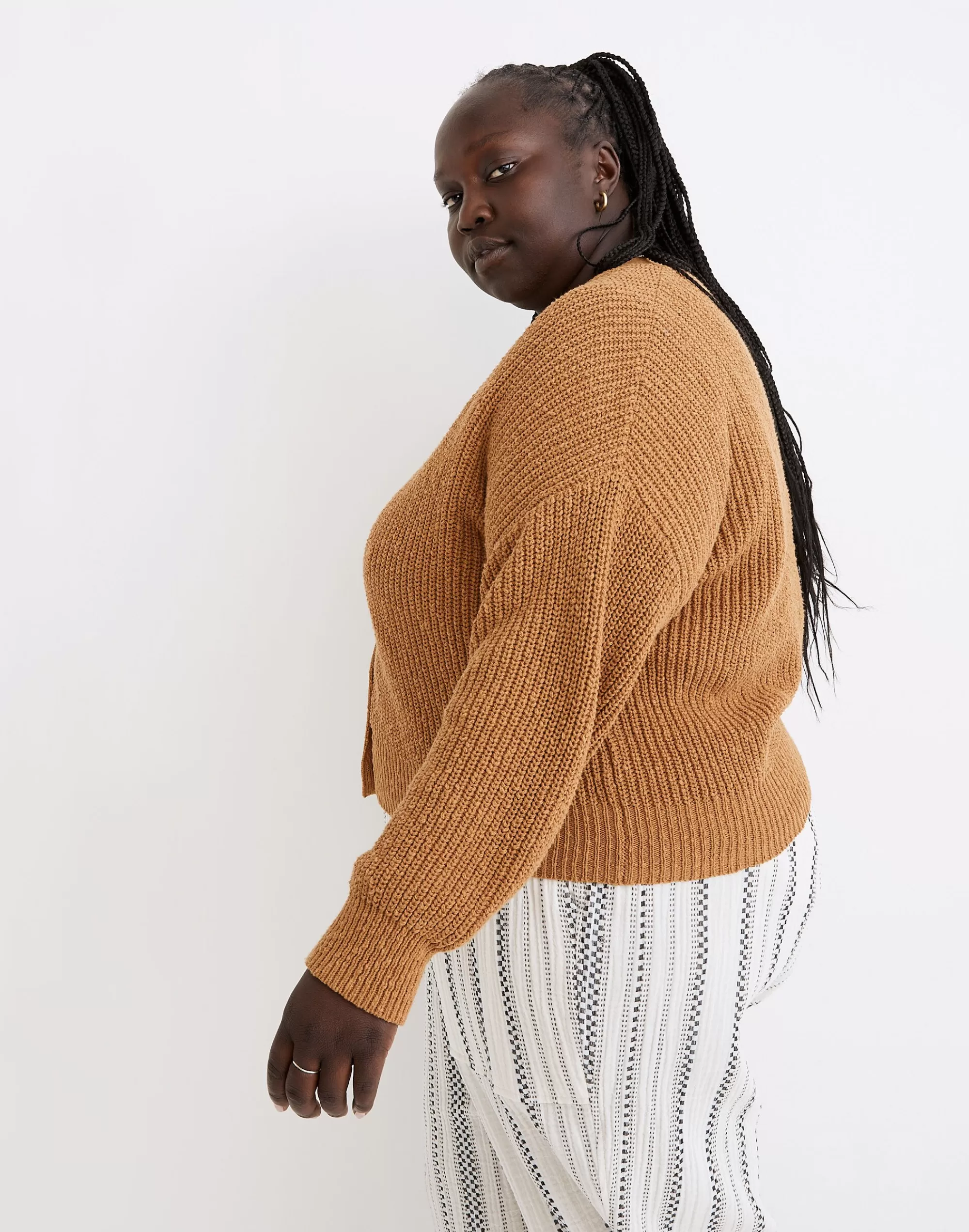 Madewell Sweaters>Plus Greywood Crop Cardigan Sweater Toffee