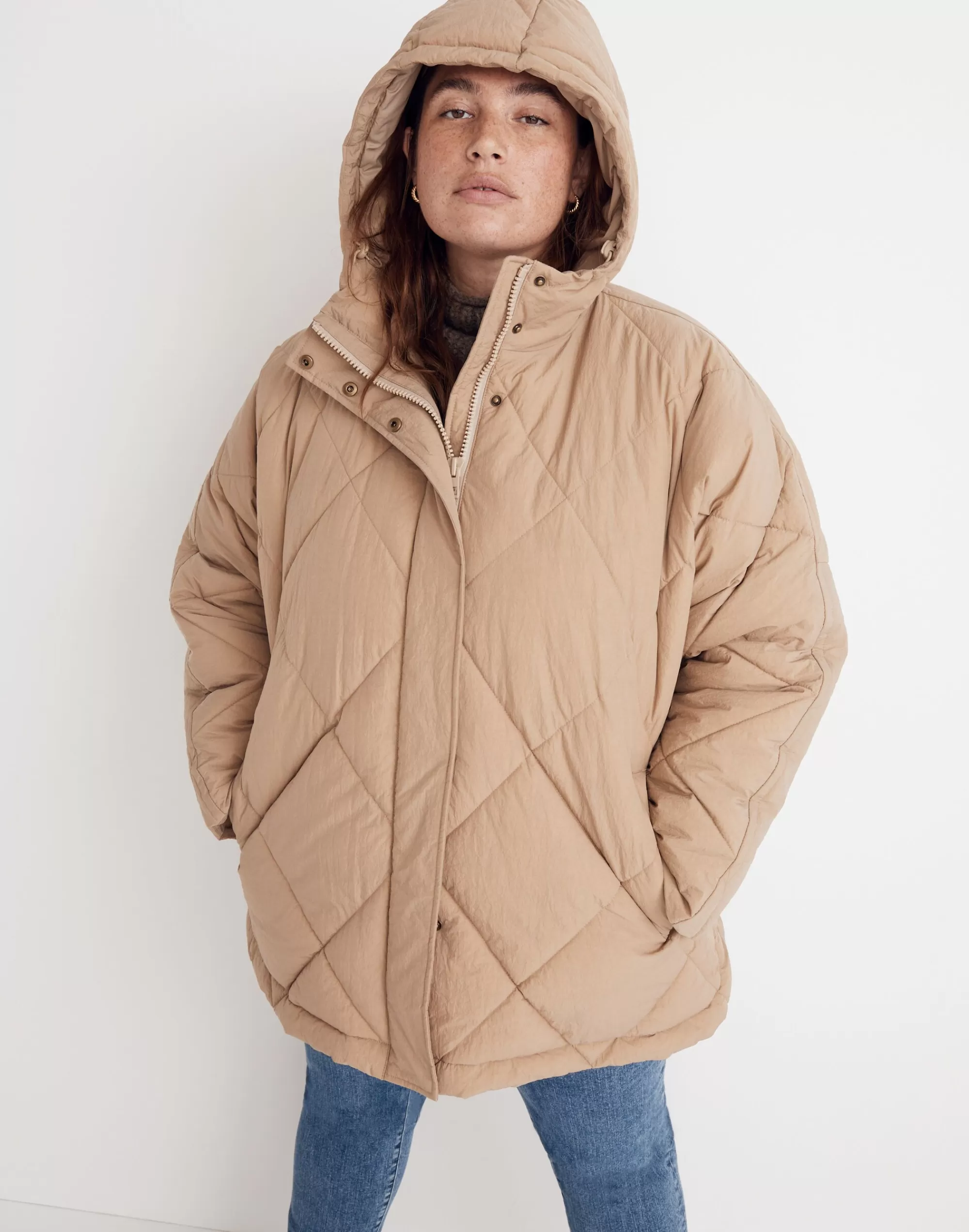 Madewell Jackets>Plus Holland Quilted Puffer Parka Toasted Sesame