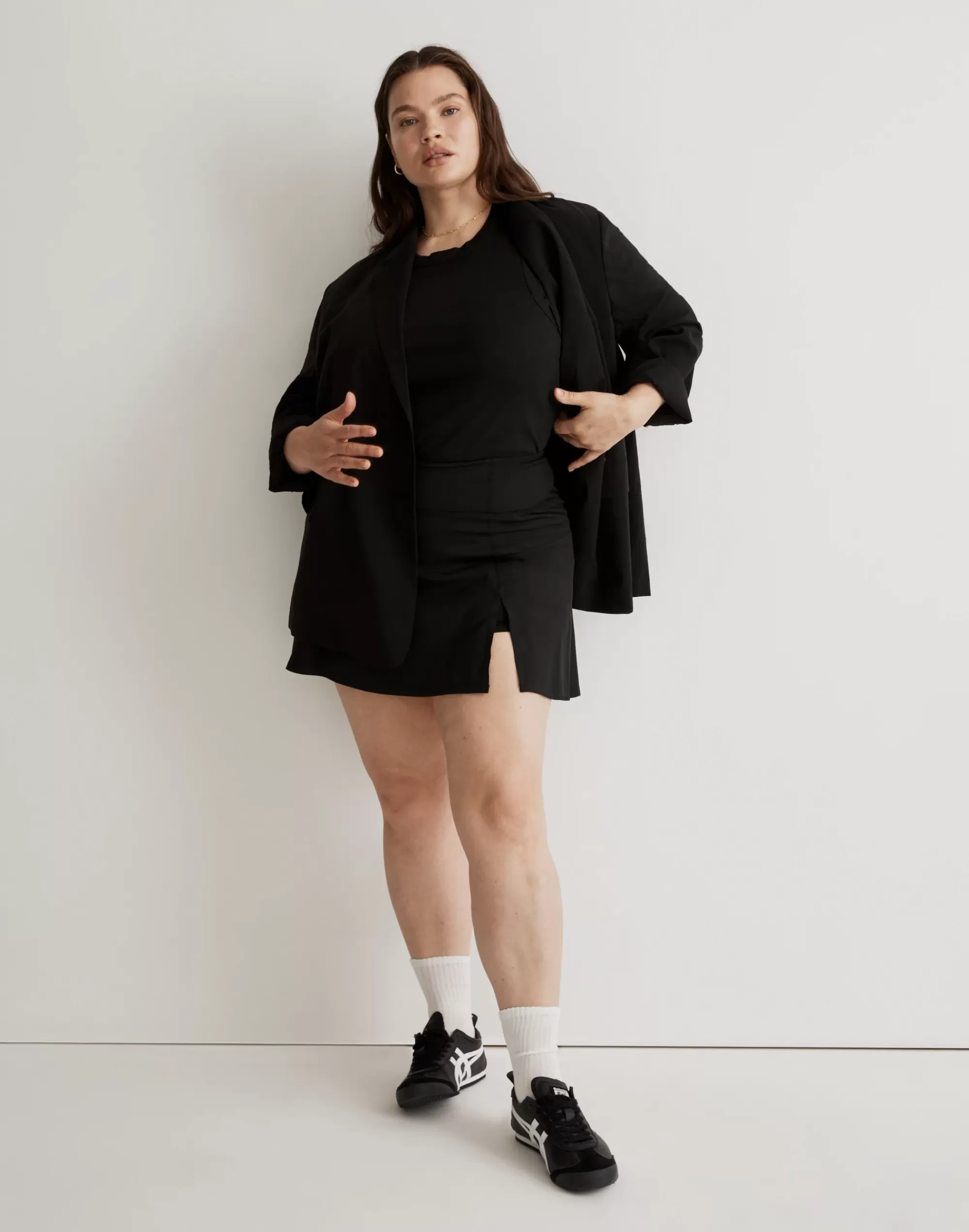 Madewell Activewear>Plus Mwl Flex Side Slit Skirt True Black