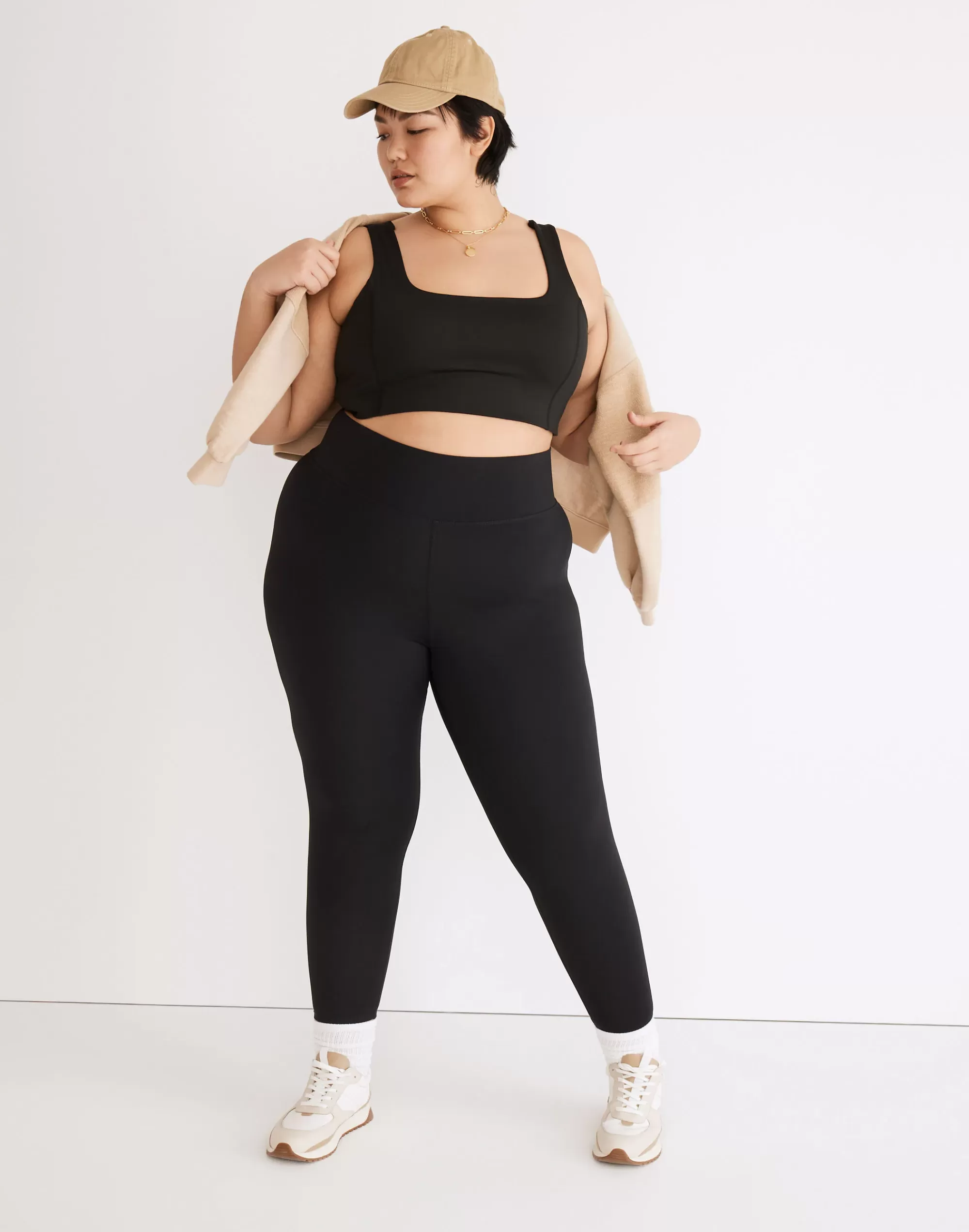 Madewell Tees>Plus Mwl Flex Square-Neck Sports Bra True Black