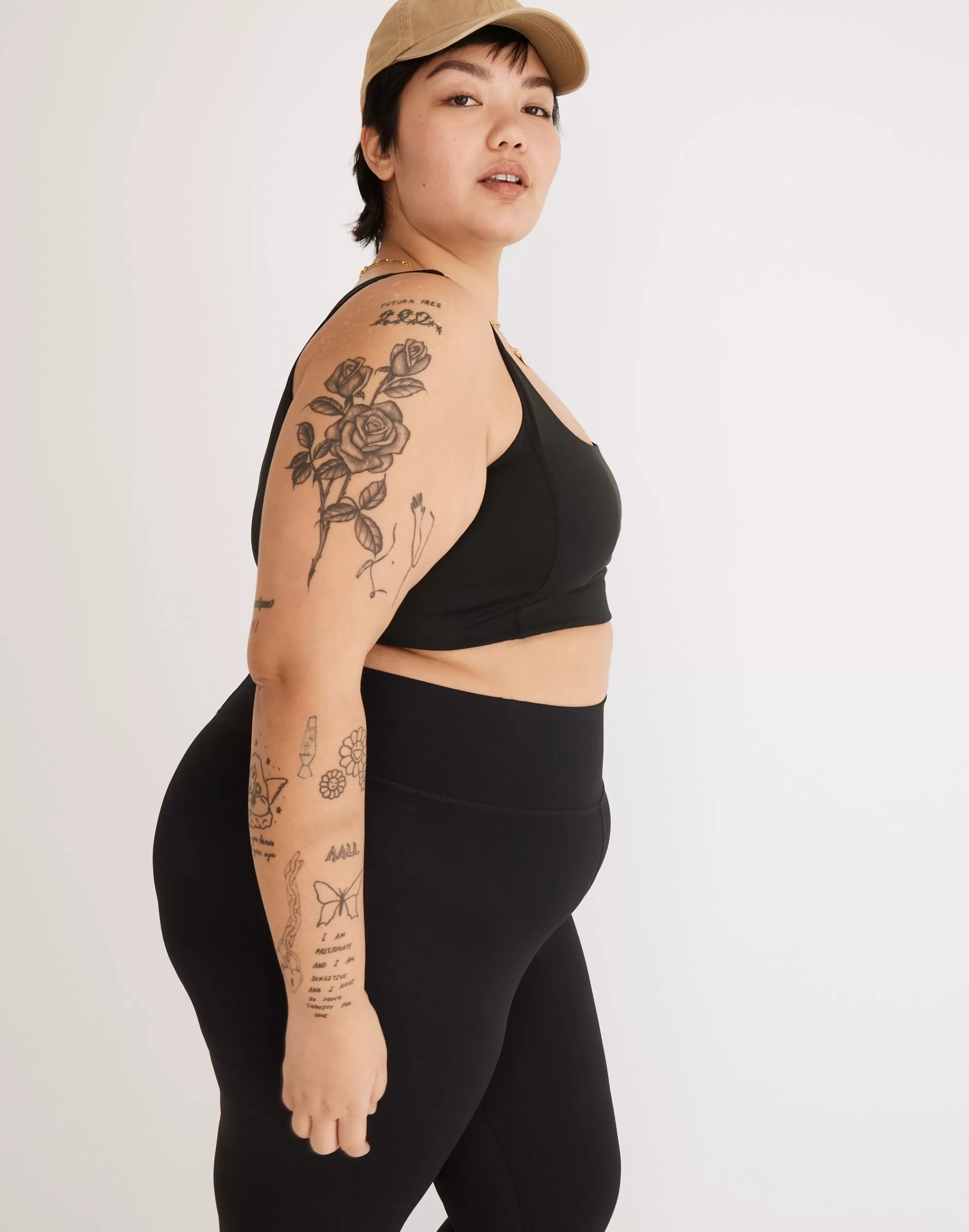 Madewell Tees>Plus Mwl Flex Square-Neck Sports Bra True Black