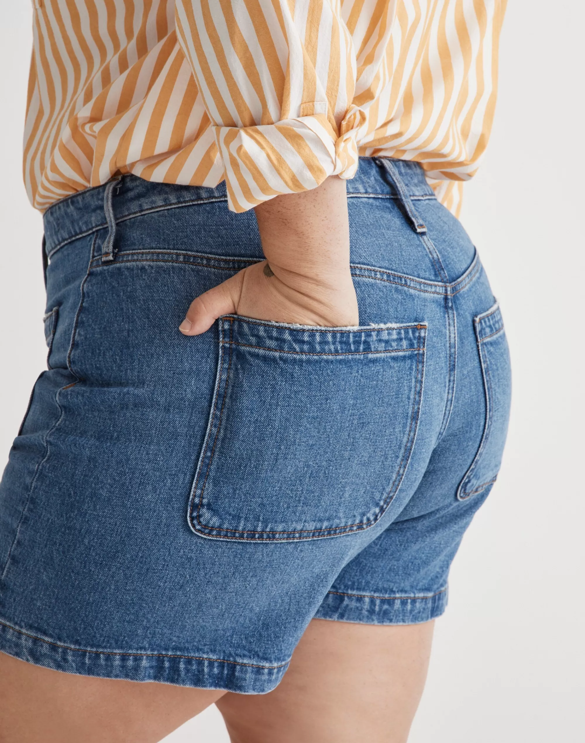 Madewell High-Rise Shorts>Plus Patch-Pocket Denim Shorts In Earlwood Wash