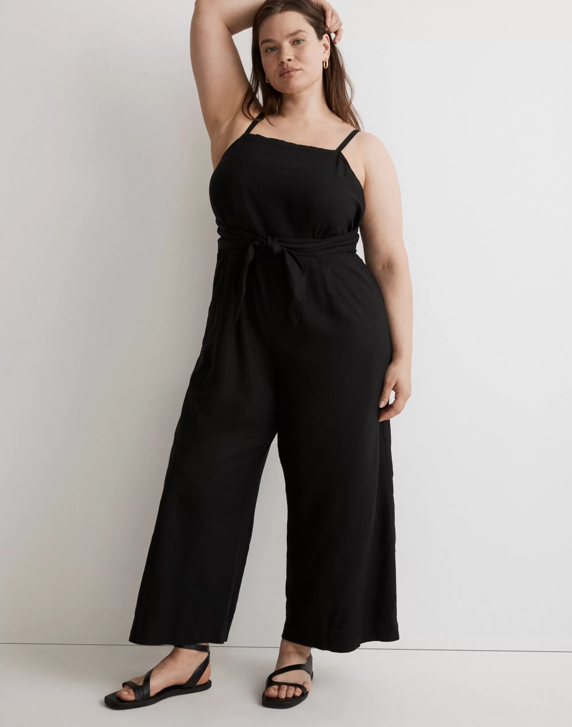 Madewell Dresses>Plus Tie-Waist Crop Wide-Leg Jumpsuit True Black