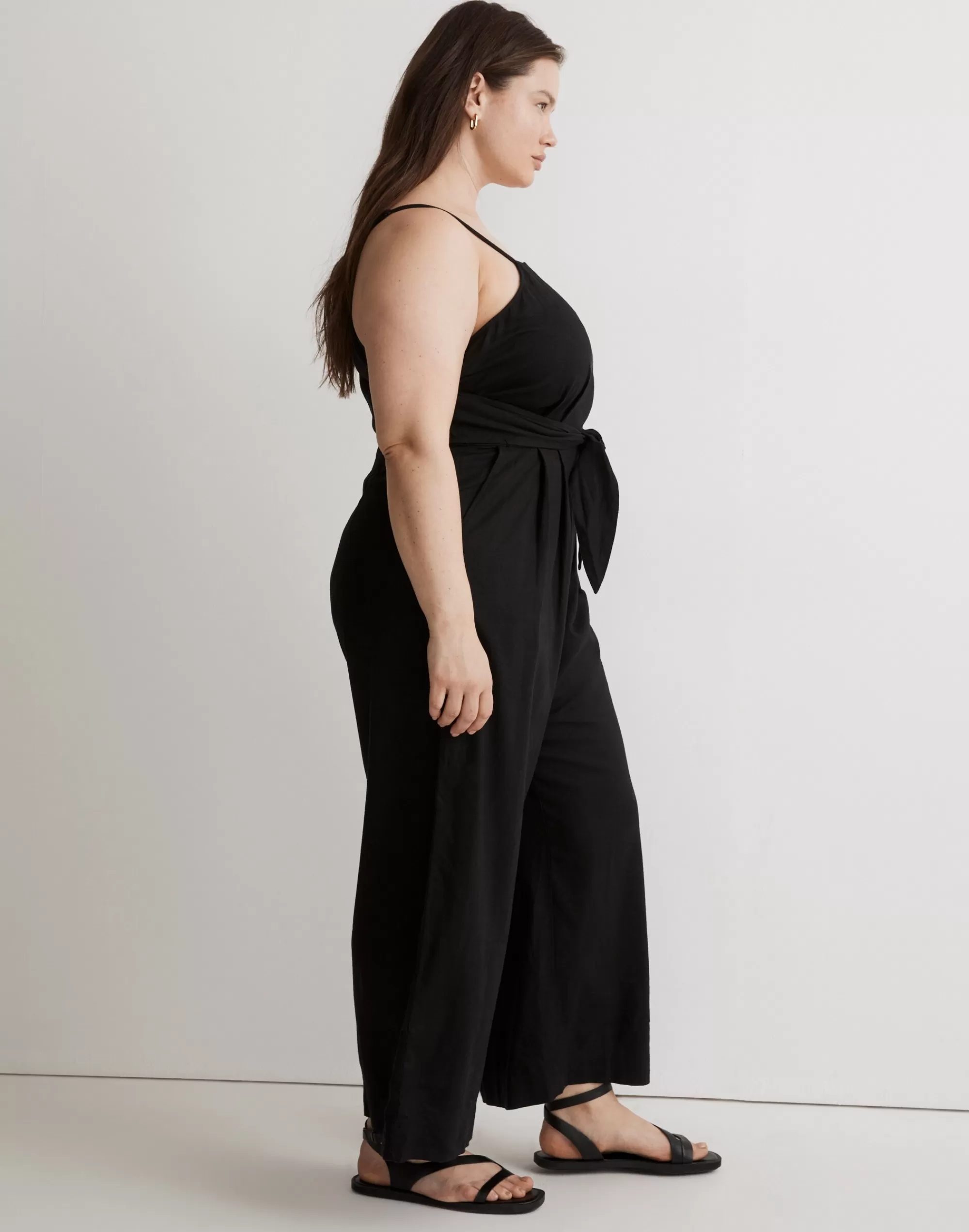 Madewell Dresses>Plus Tie-Waist Crop Wide-Leg Jumpsuit True Black