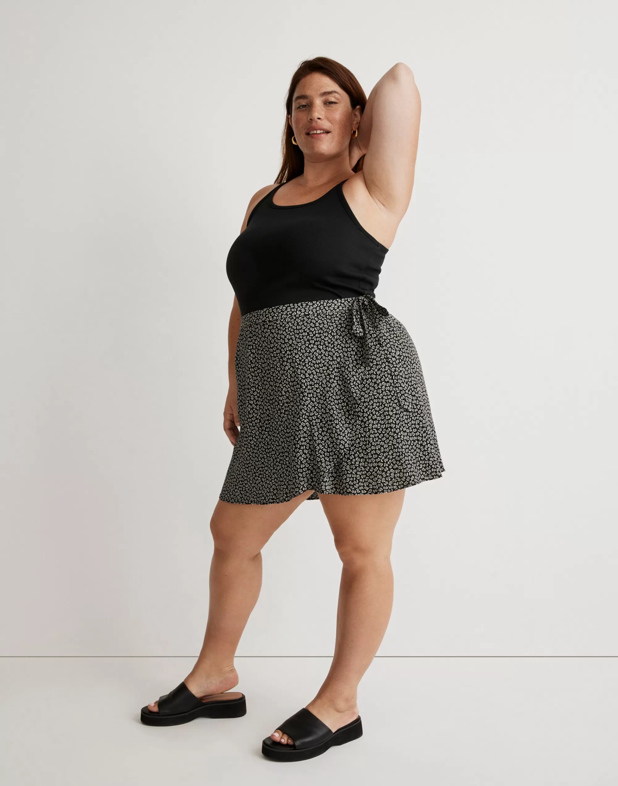 Madewell Skirts>Plus Wrap Mini Skirt In Bandana Flower True Black