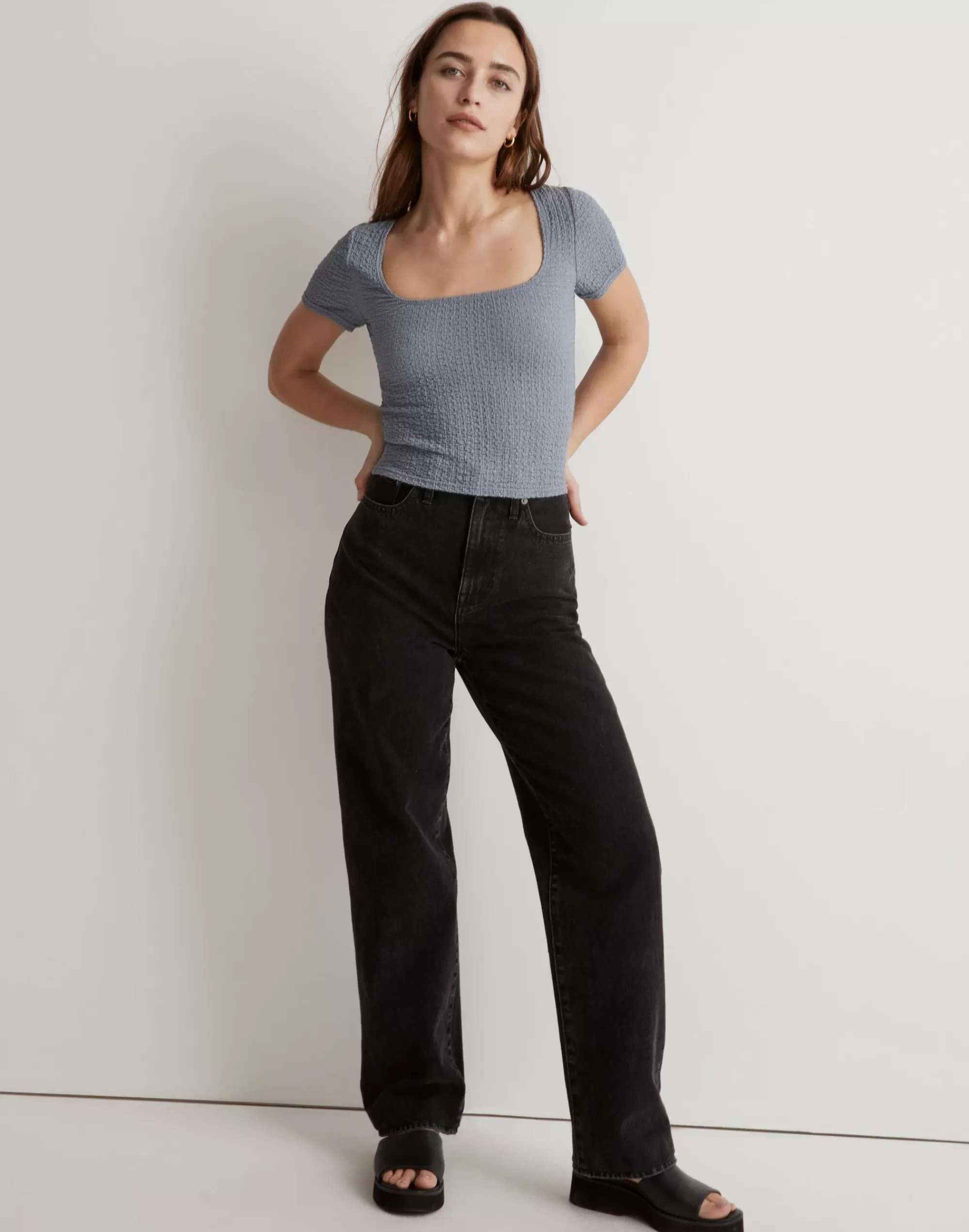 Madewell Tees>Popcorn Top Teapot Blue