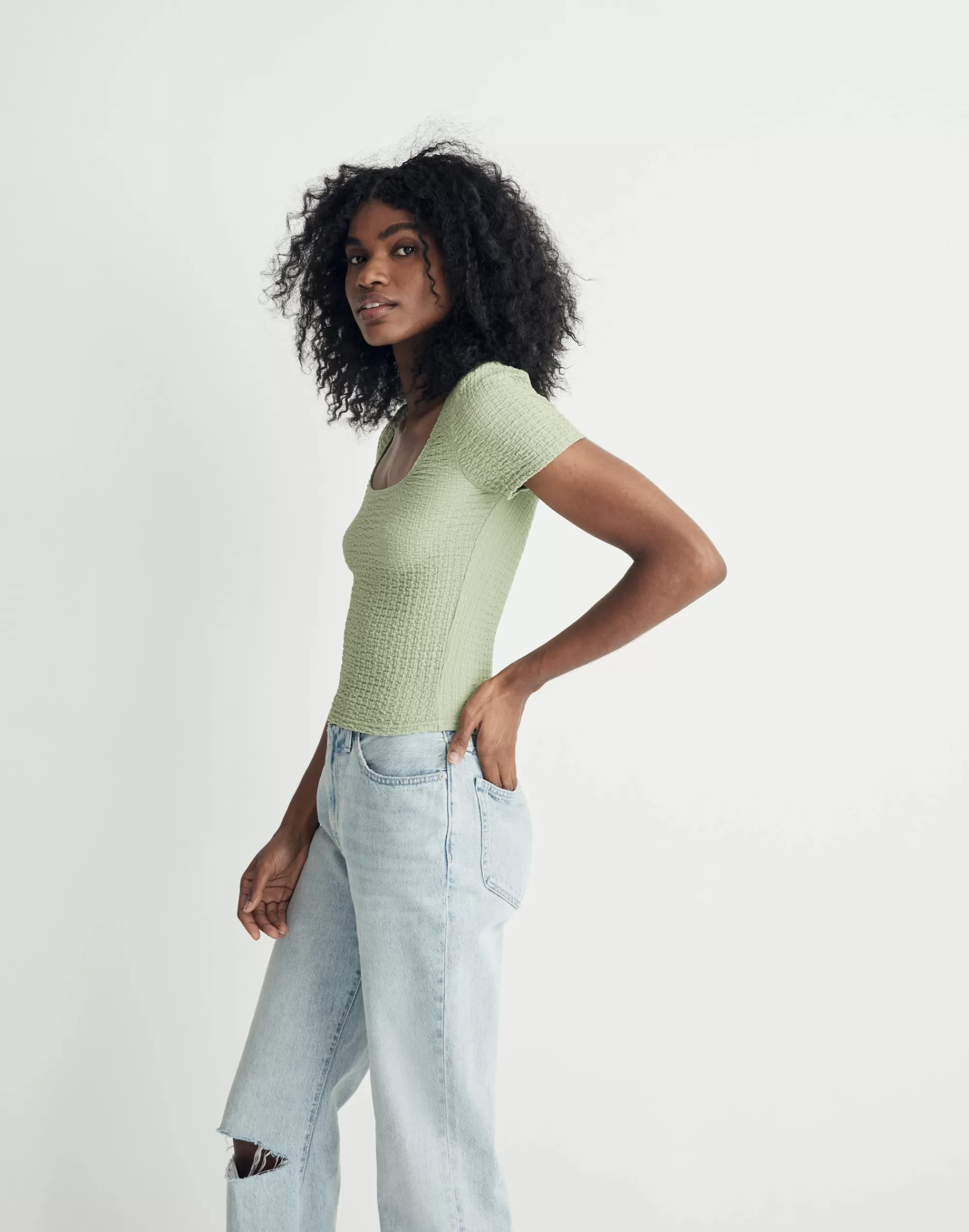 Madewell Tops & Shirts>Popcorn Top Gatehouse Green