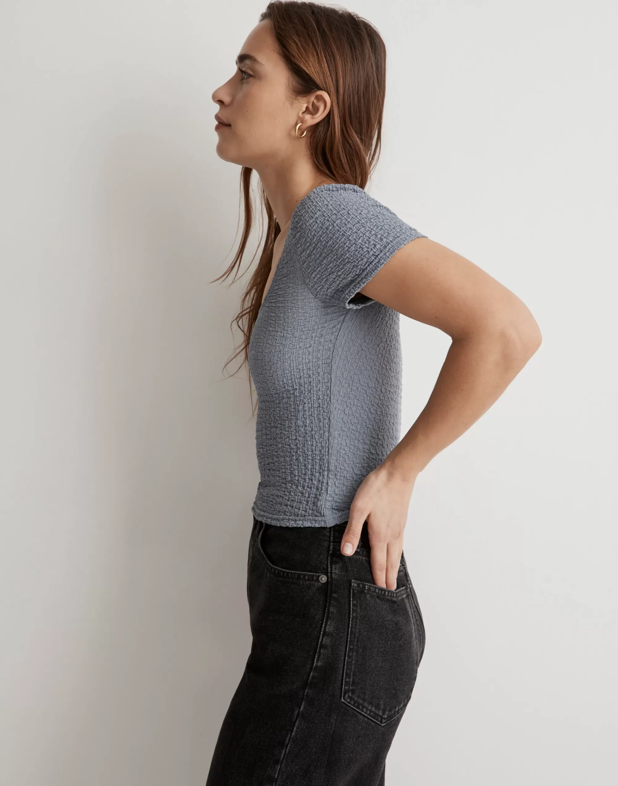 Madewell Tops & Shirts>Popcorn Top Teapot Blue