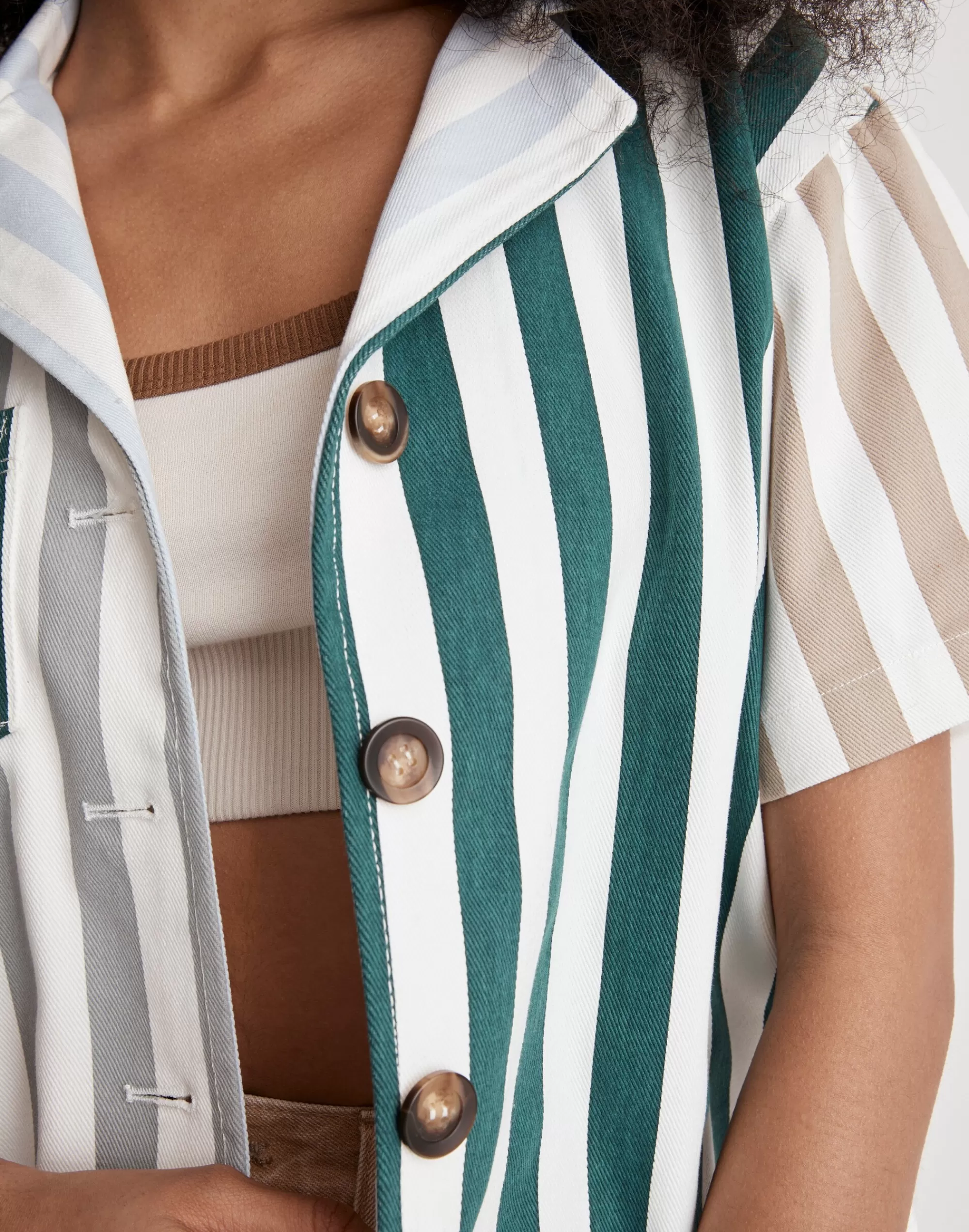 Madewell Jackets>Proche Striped Shacket Multi