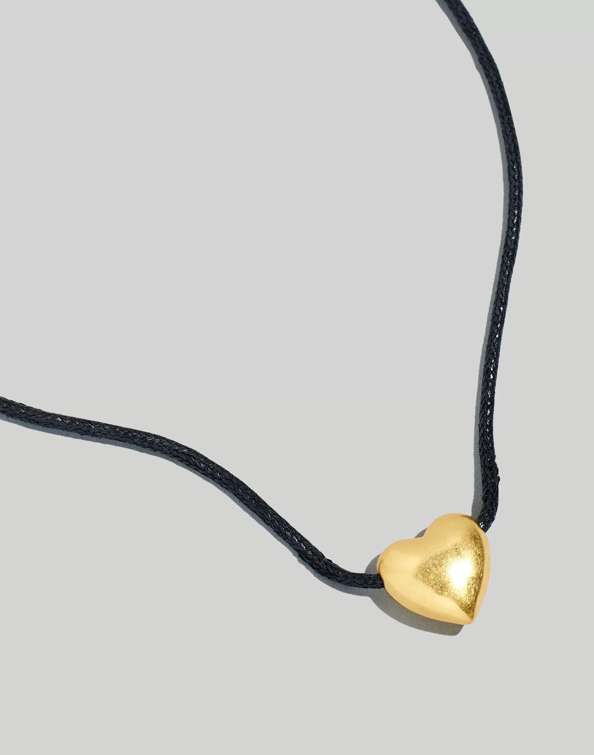 Madewell Jewelry>Puffy Heart Cord Choker Necklace Vintage Gold