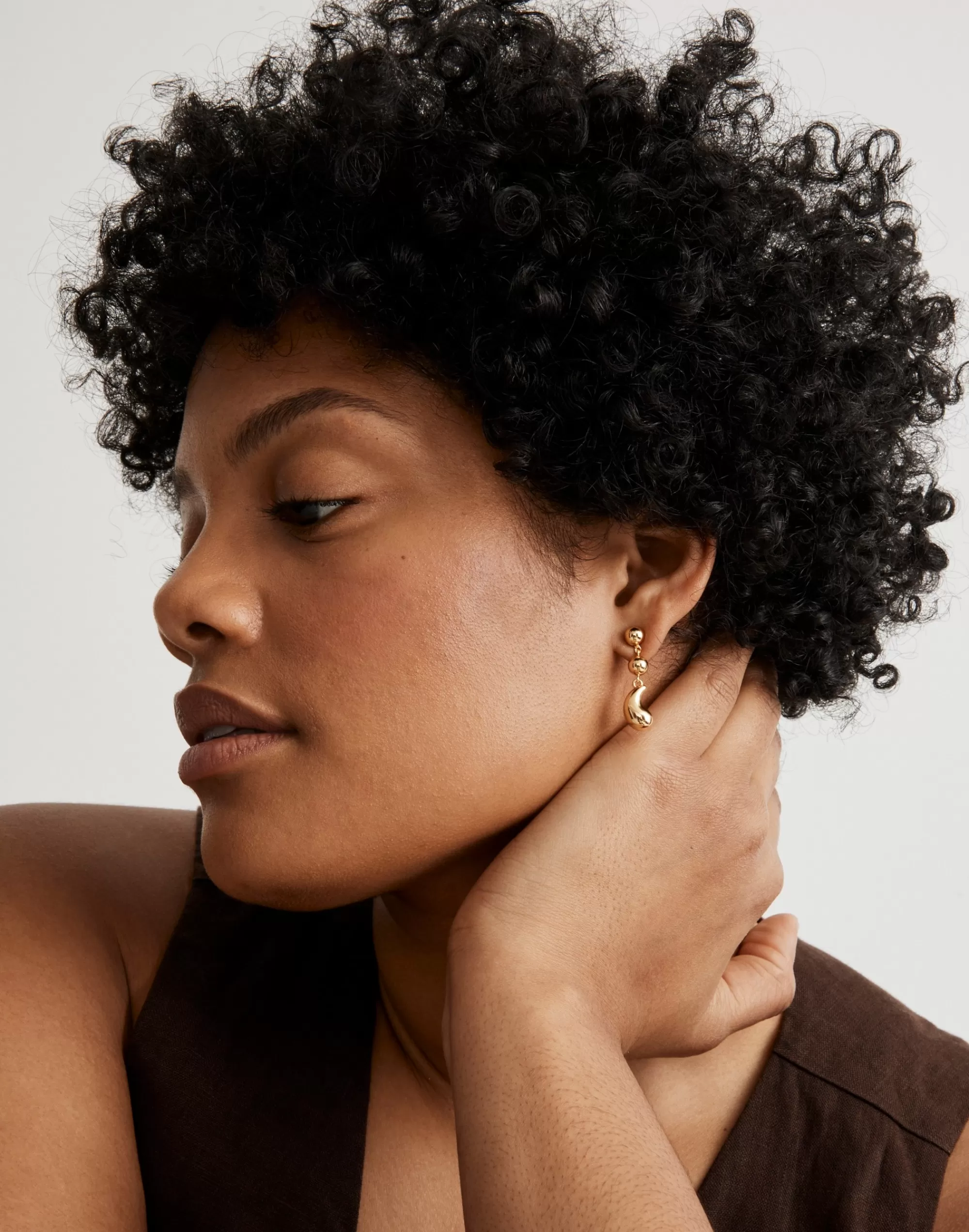 Madewell Earrings>Puffy Teardrop Drop Earrings Polished Gold