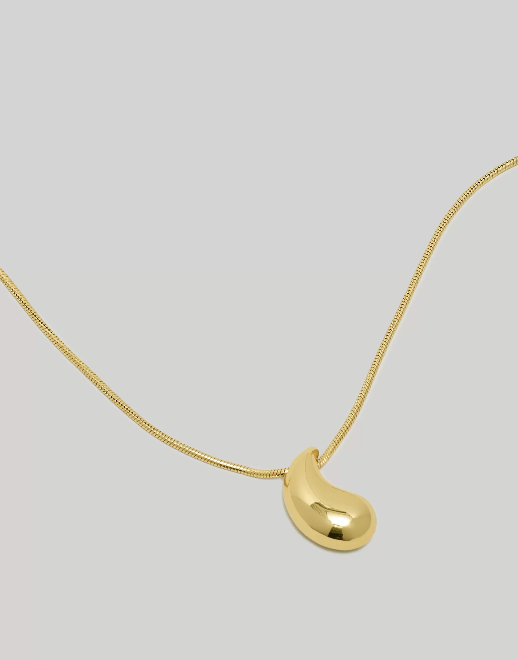 Madewell Necklaces>Puffy Teardrop Pendant Necklace Polished Gold