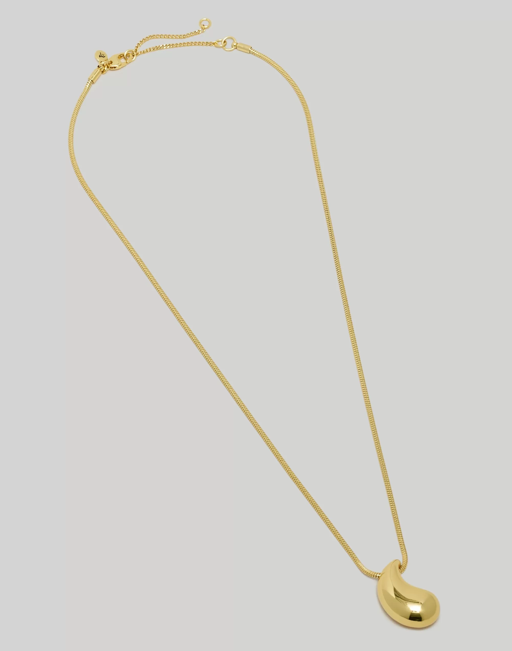 Madewell Necklaces>Puffy Teardrop Pendant Necklace Polished Gold